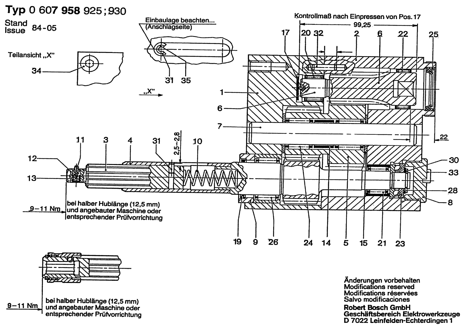 Bosch 0607958925 parts diagram, sheet 1