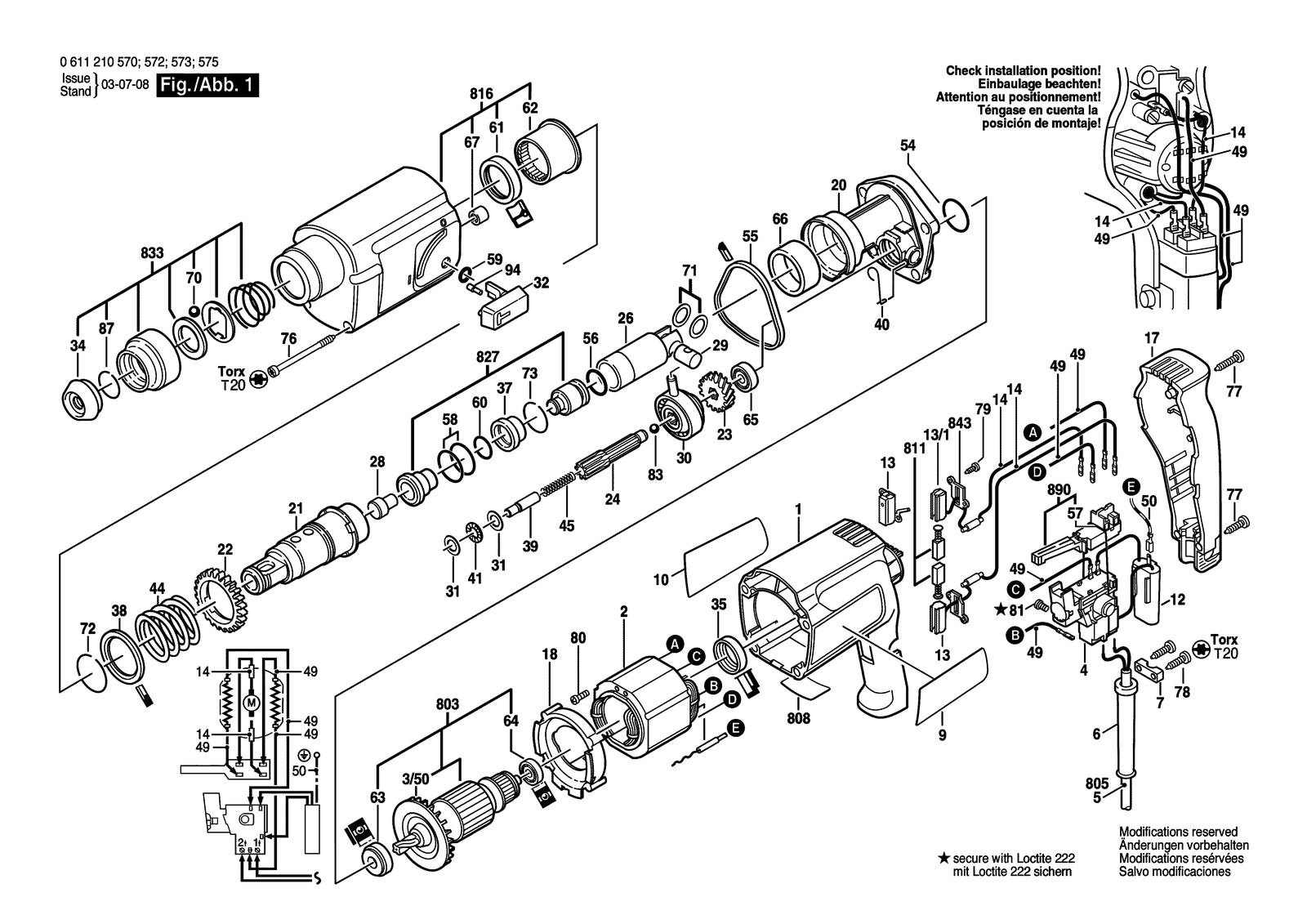 Bosch 321 parts diagram, sheet 1
