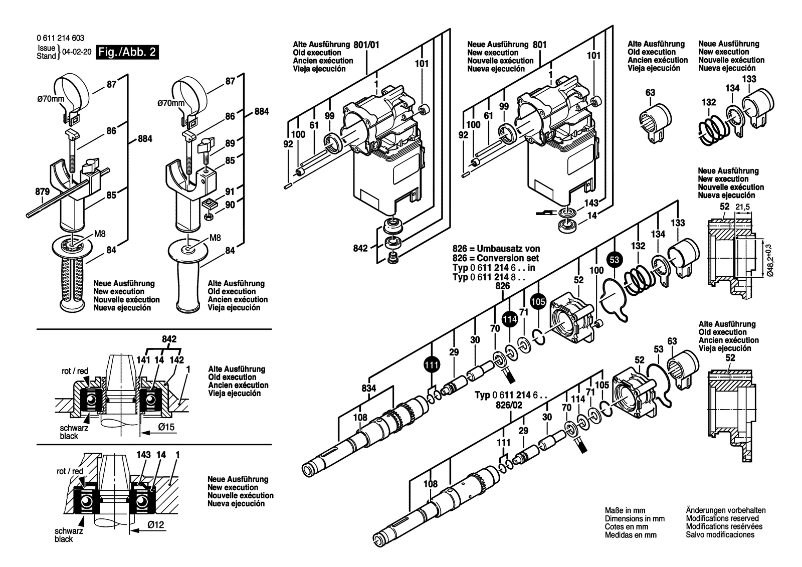 Bosch GBH 8-65 DCE parts diagram, sheet 2