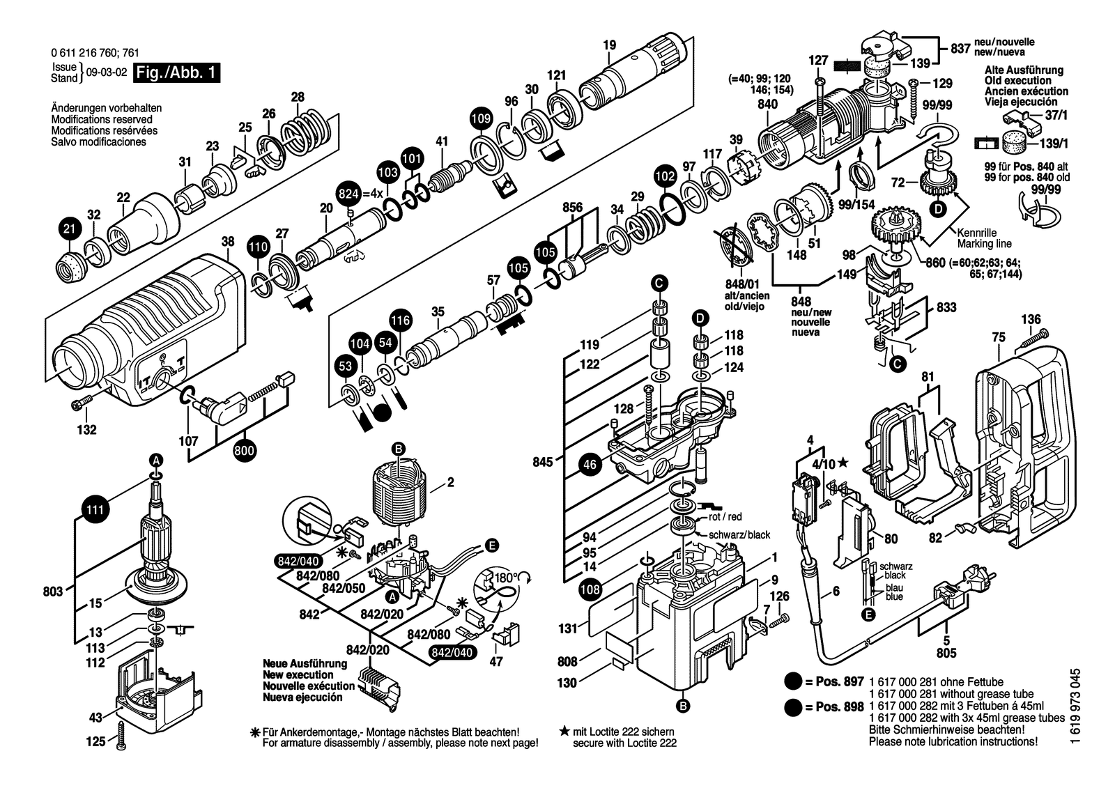 Bosch BMH 40 E parts diagram, sheet 1
