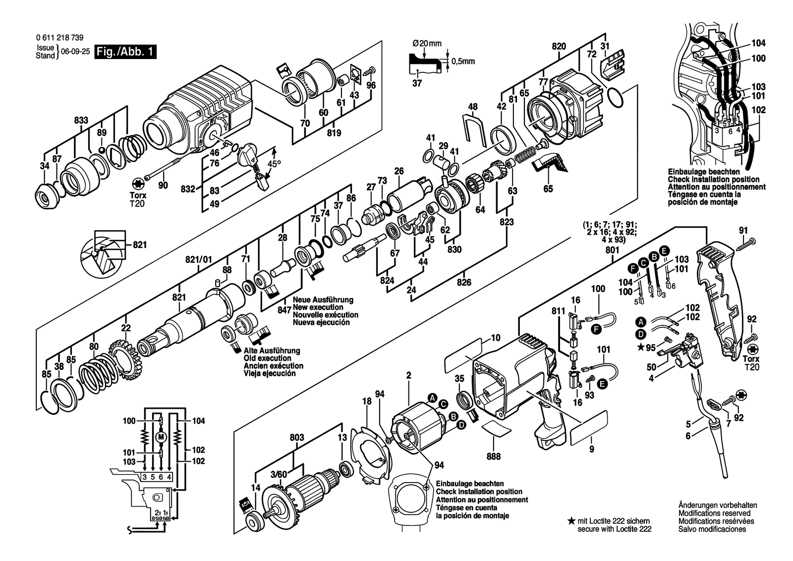 Bosch 11218 EVS parts diagram, sheet 1