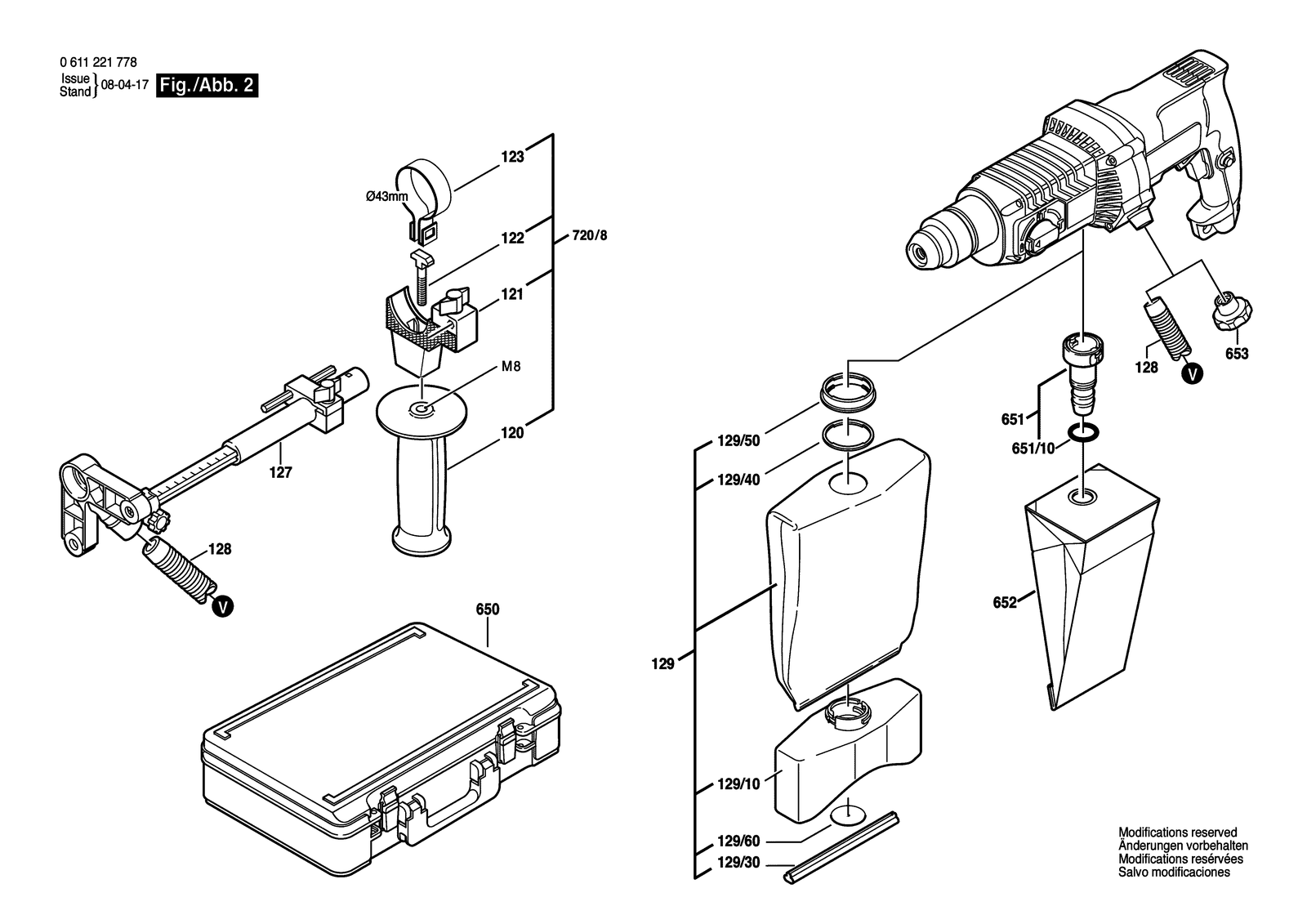Bosch DD 523 DE parts diagram, sheet 2