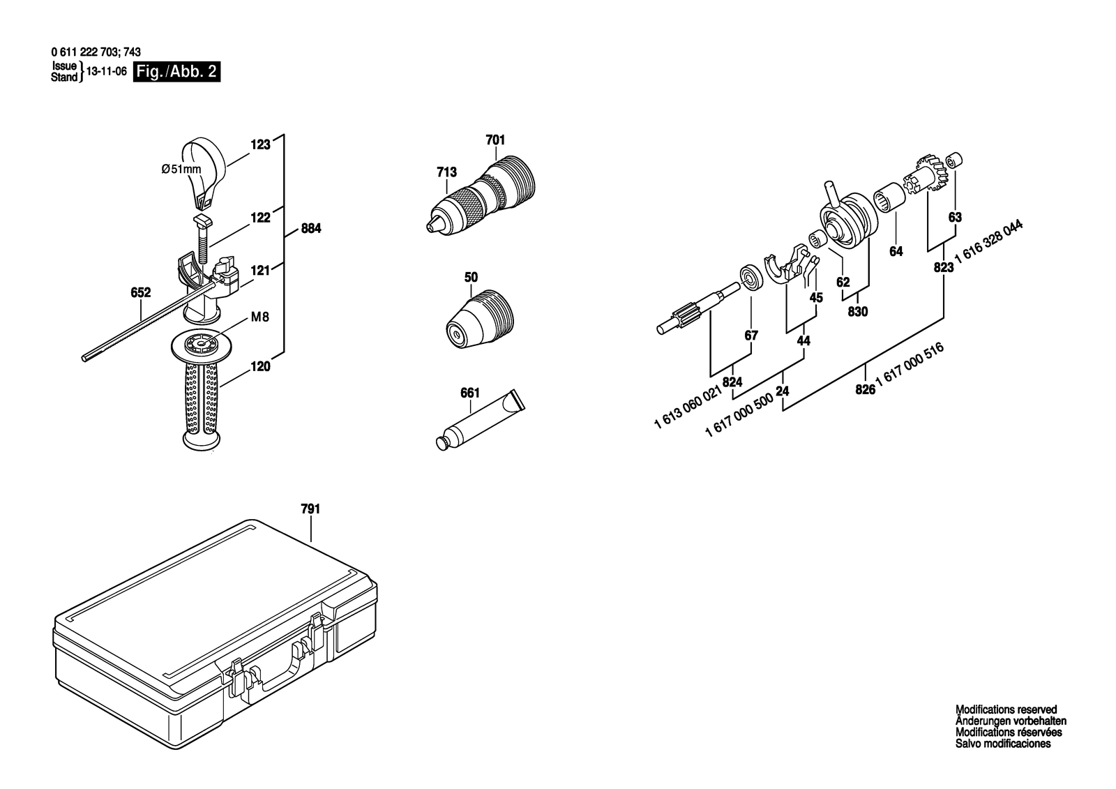 Bosch GBH 4 DSC parts diagram, sheet 2