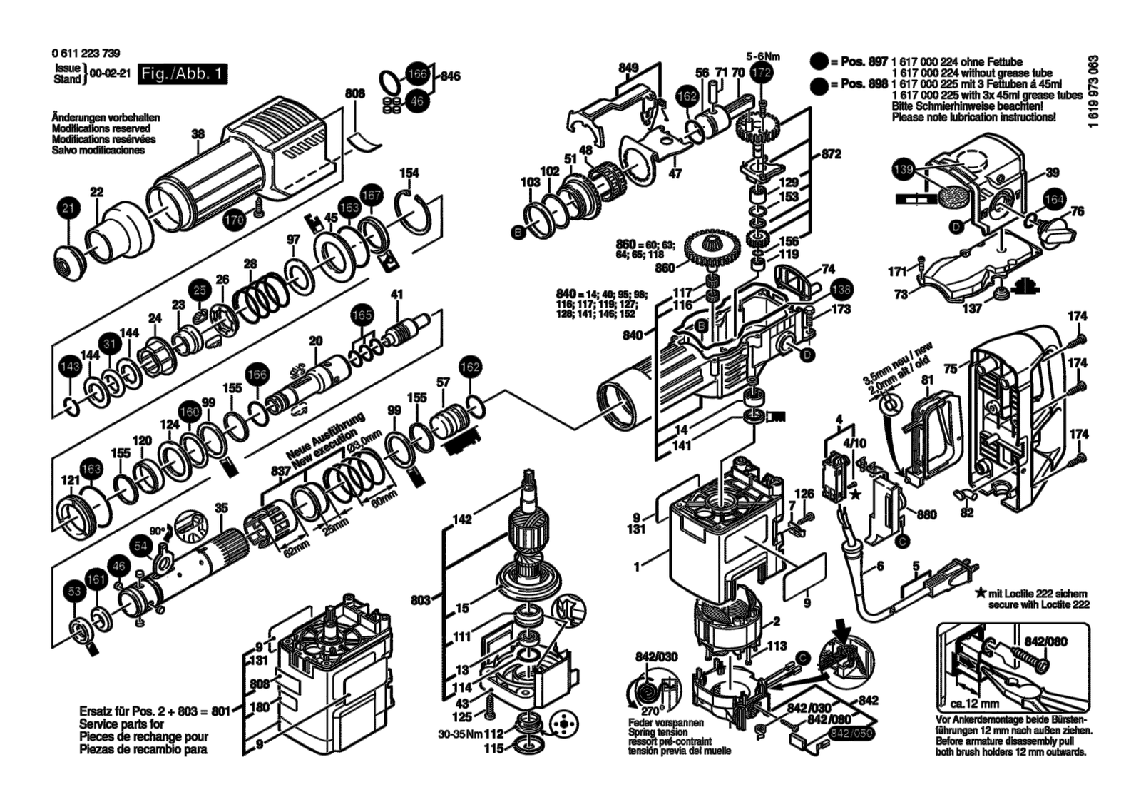 Bosch 11223 EVS parts diagram, sheet 1