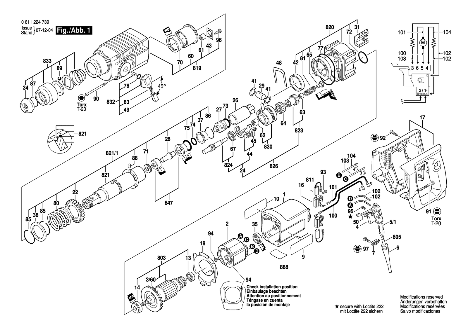 Bosch 11224 VSR parts diagram, sheet 1