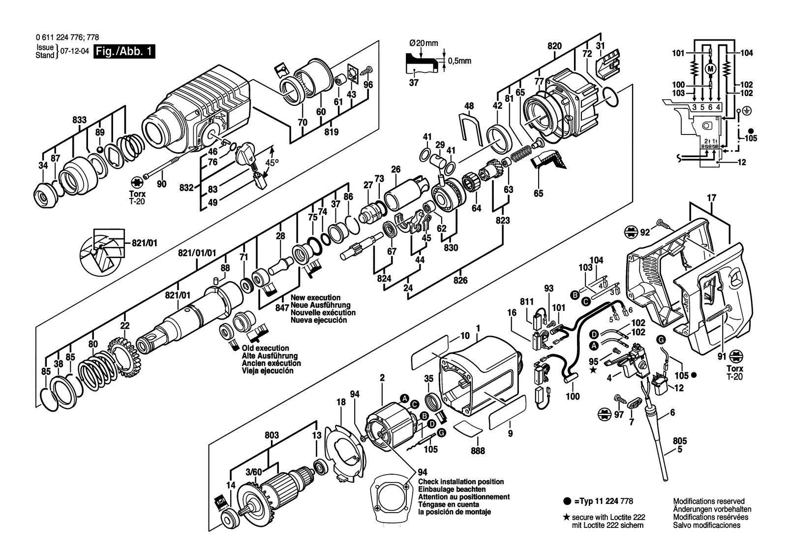 Bosch DD 525 parts diagram, sheet 1