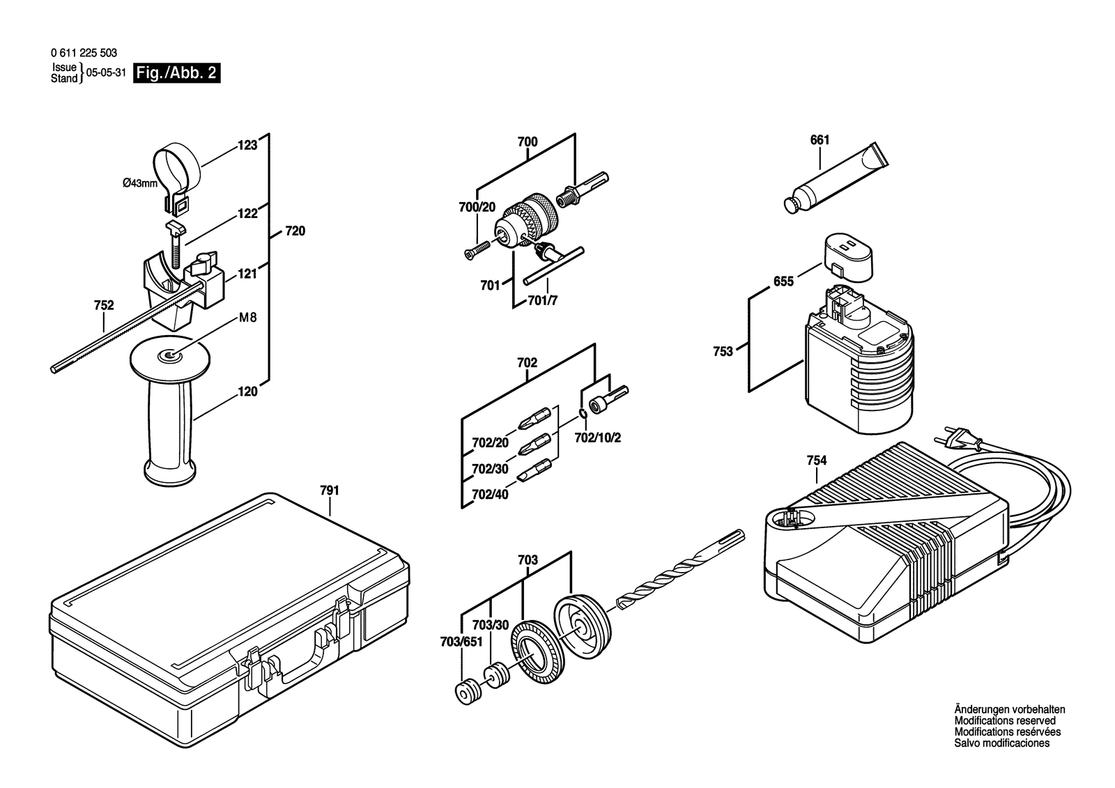 Bosch GBH 24 VRE parts diagram, sheet 2