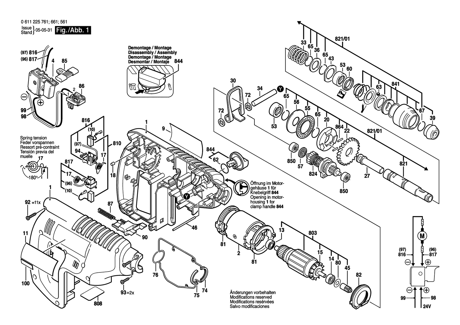 Bosch BBH 24 VRE parts diagram, sheet 1