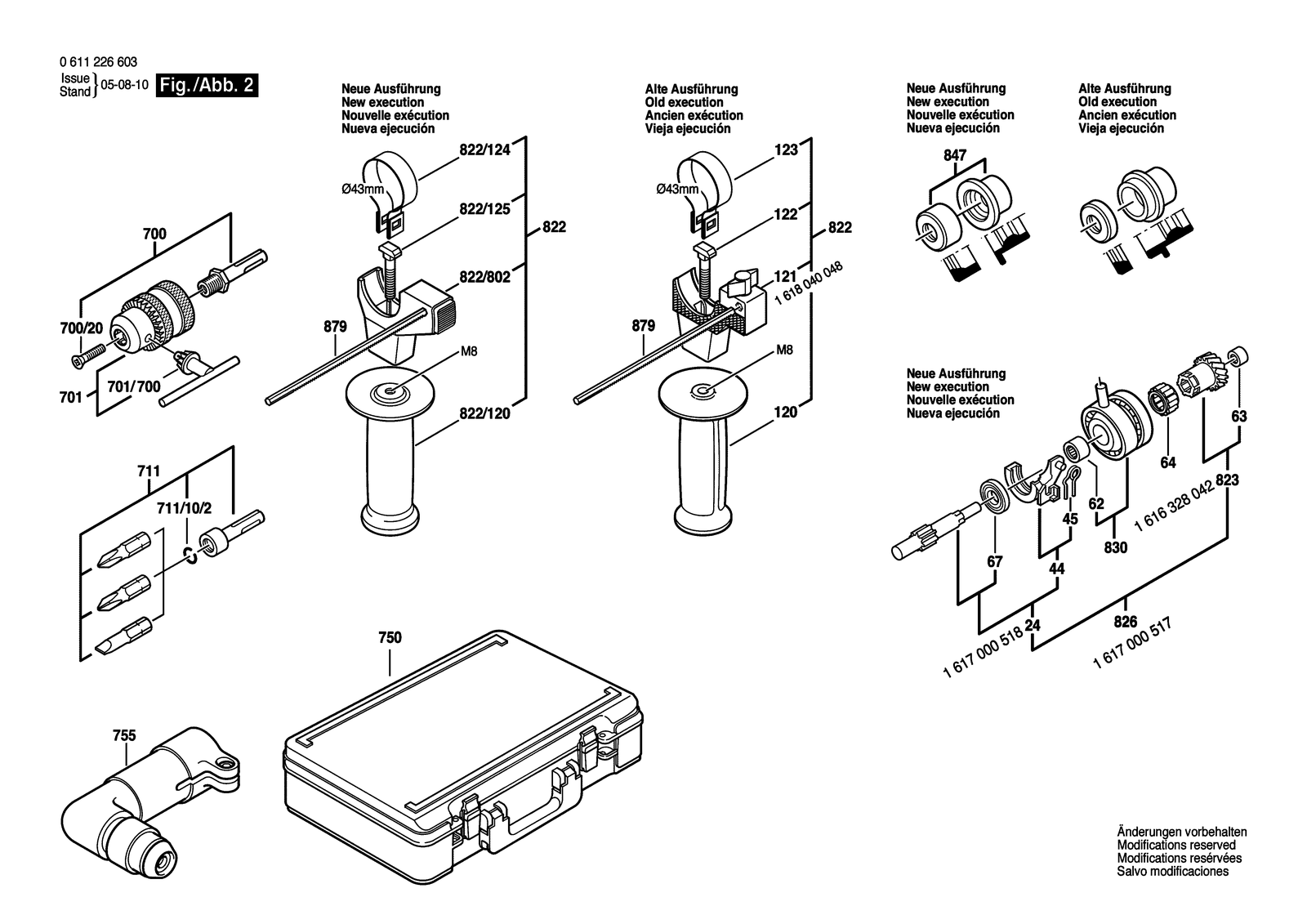 Bosch GBH 2 SE parts diagram, sheet 2