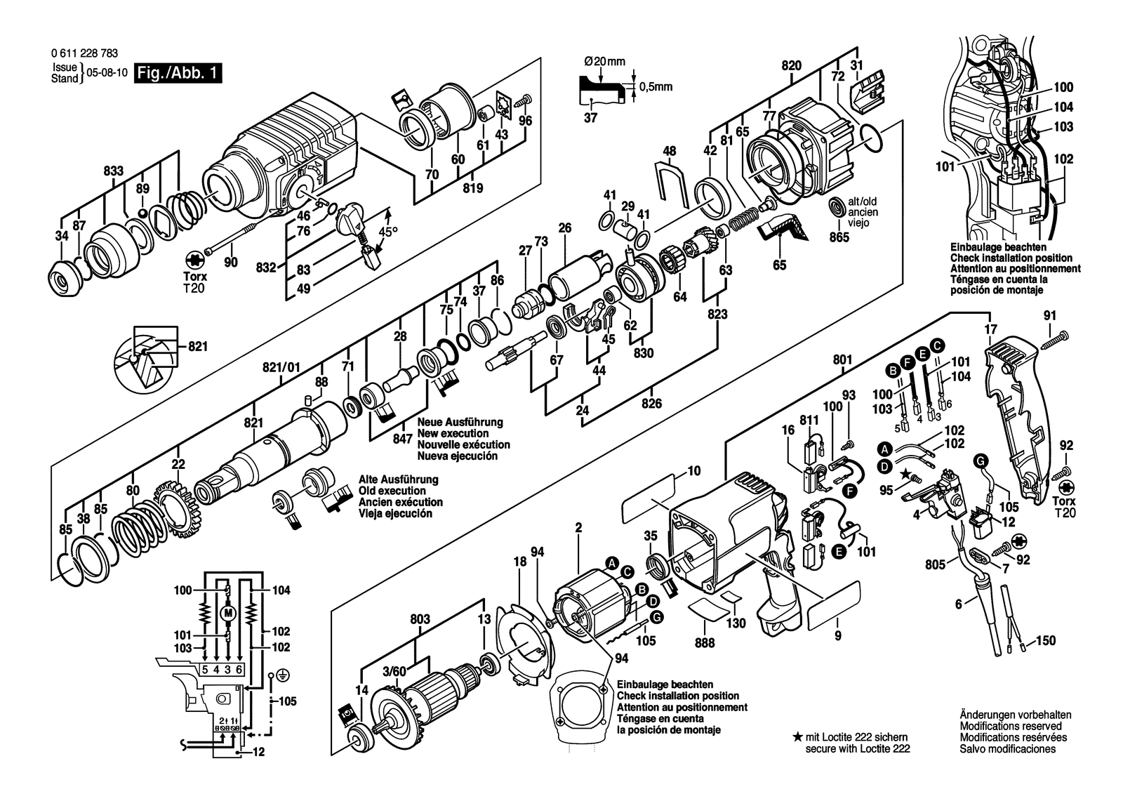 Bosch BHE 2-24 LR parts diagram, sheet 1