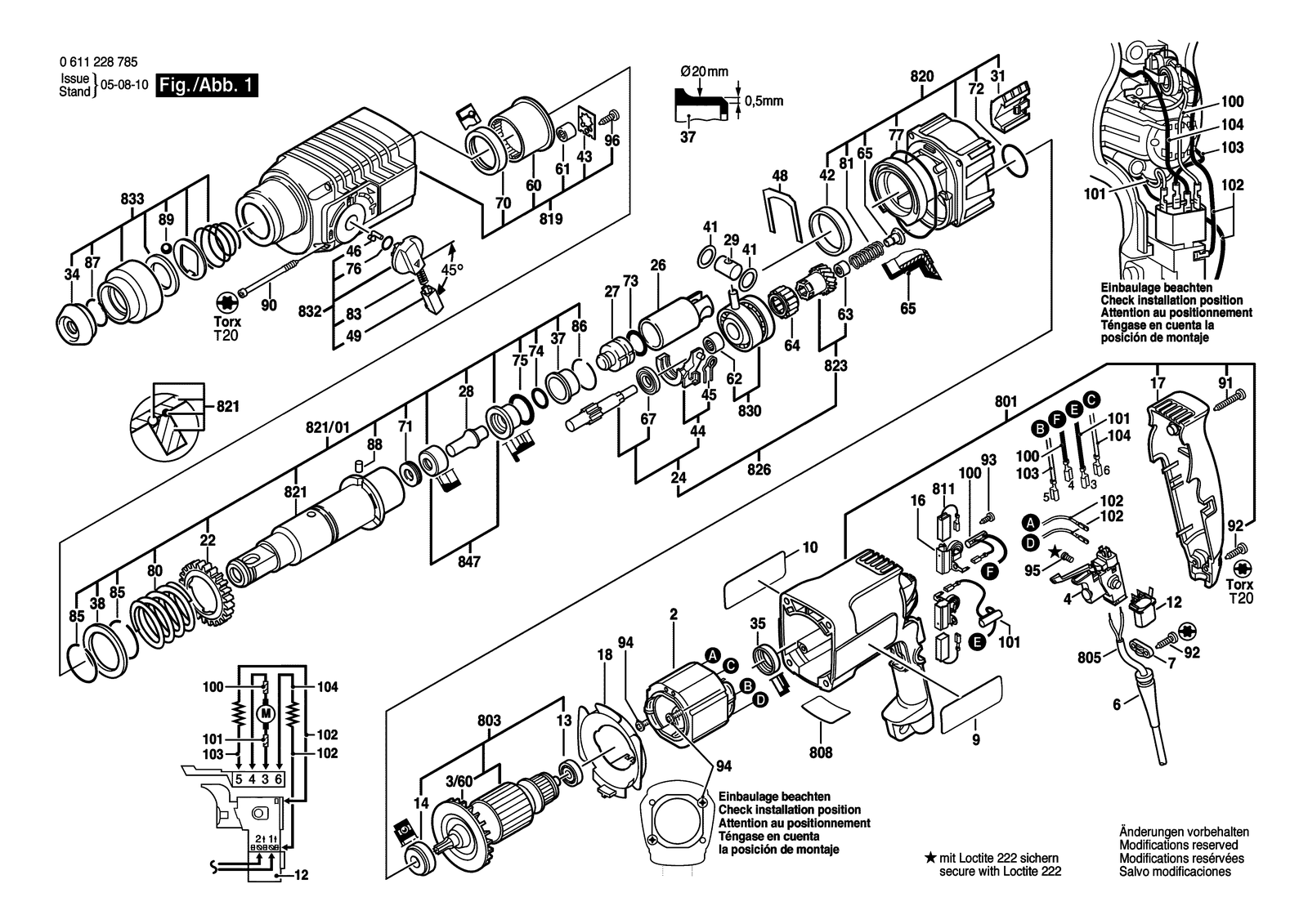 Bosch BHD-2 parts diagram, sheet 1