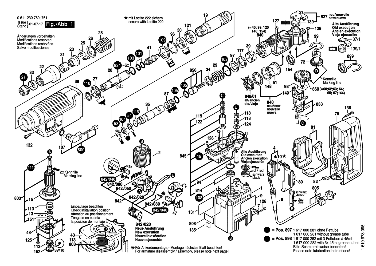 Bosch BMH 40-SE parts diagram, sheet 1