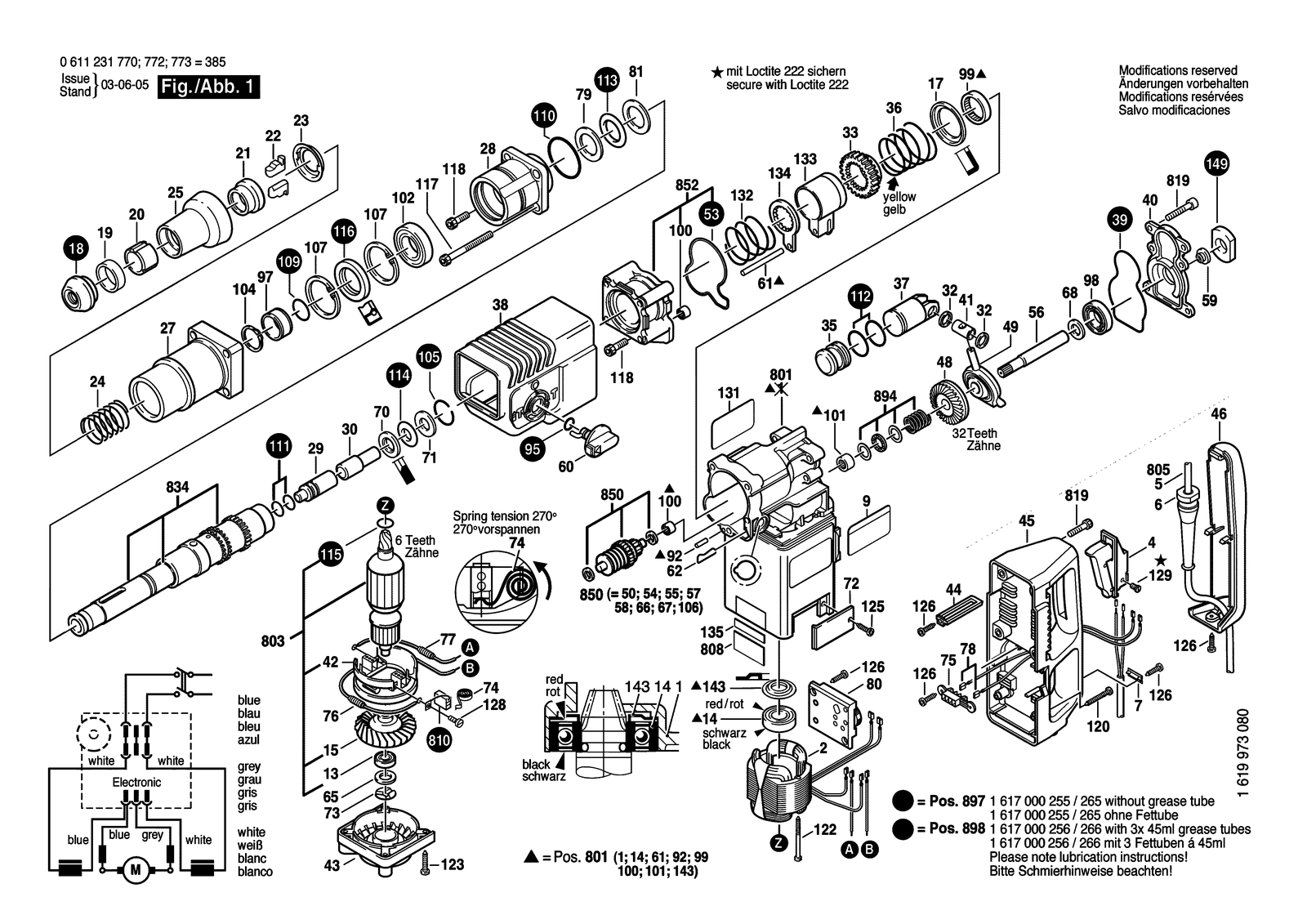 Bosch 385 parts diagram, sheet 1