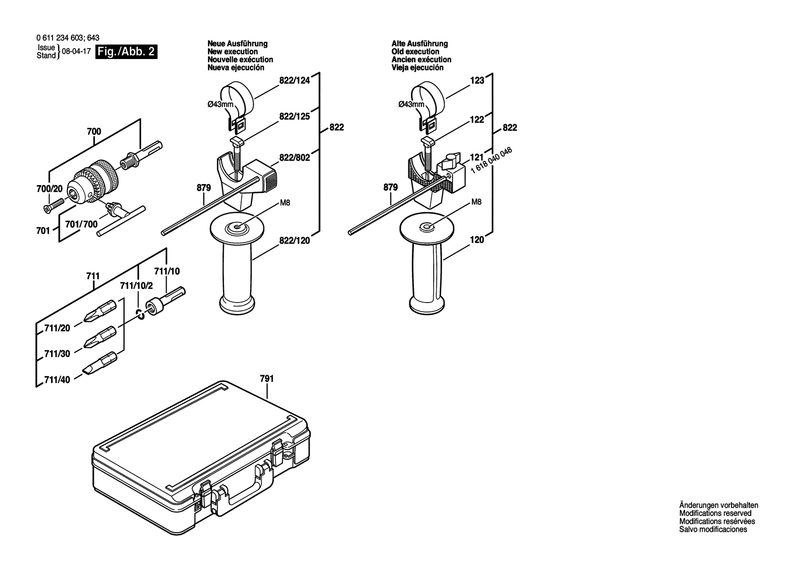 Bosch GBH 2-20 SE parts diagram, sheet 2