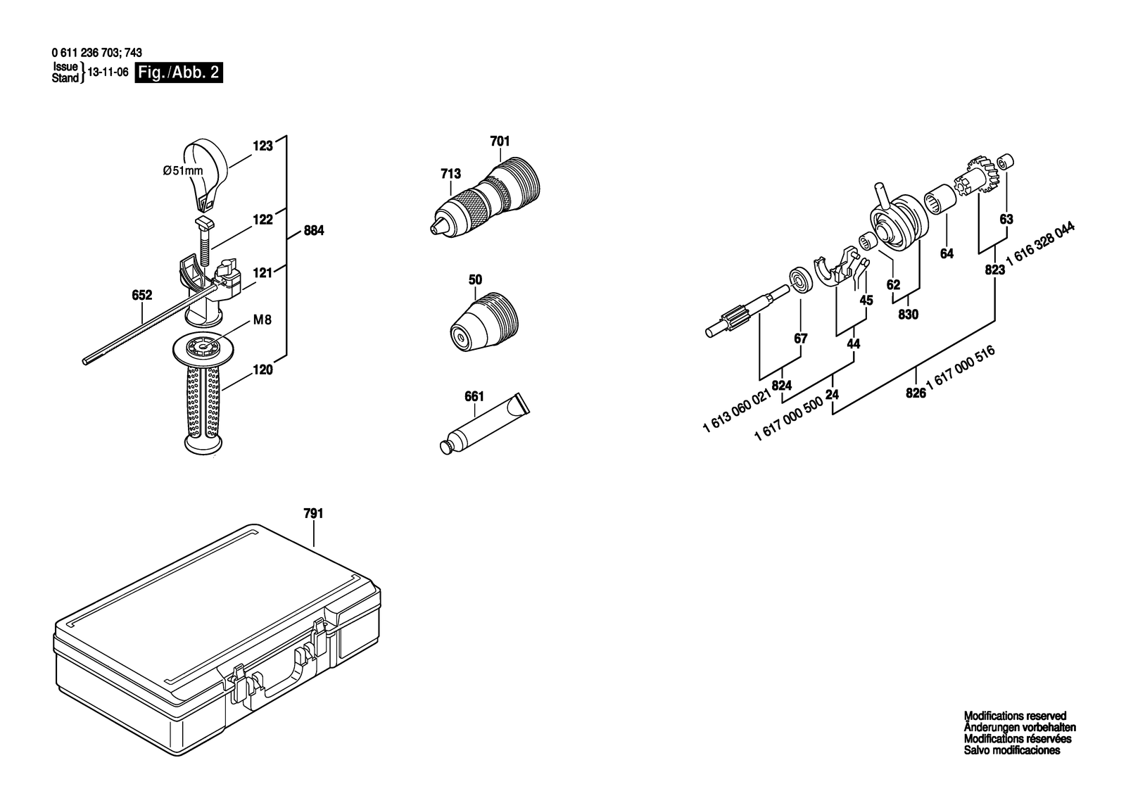 Bosch GBH 4 DFE parts diagram, sheet 2