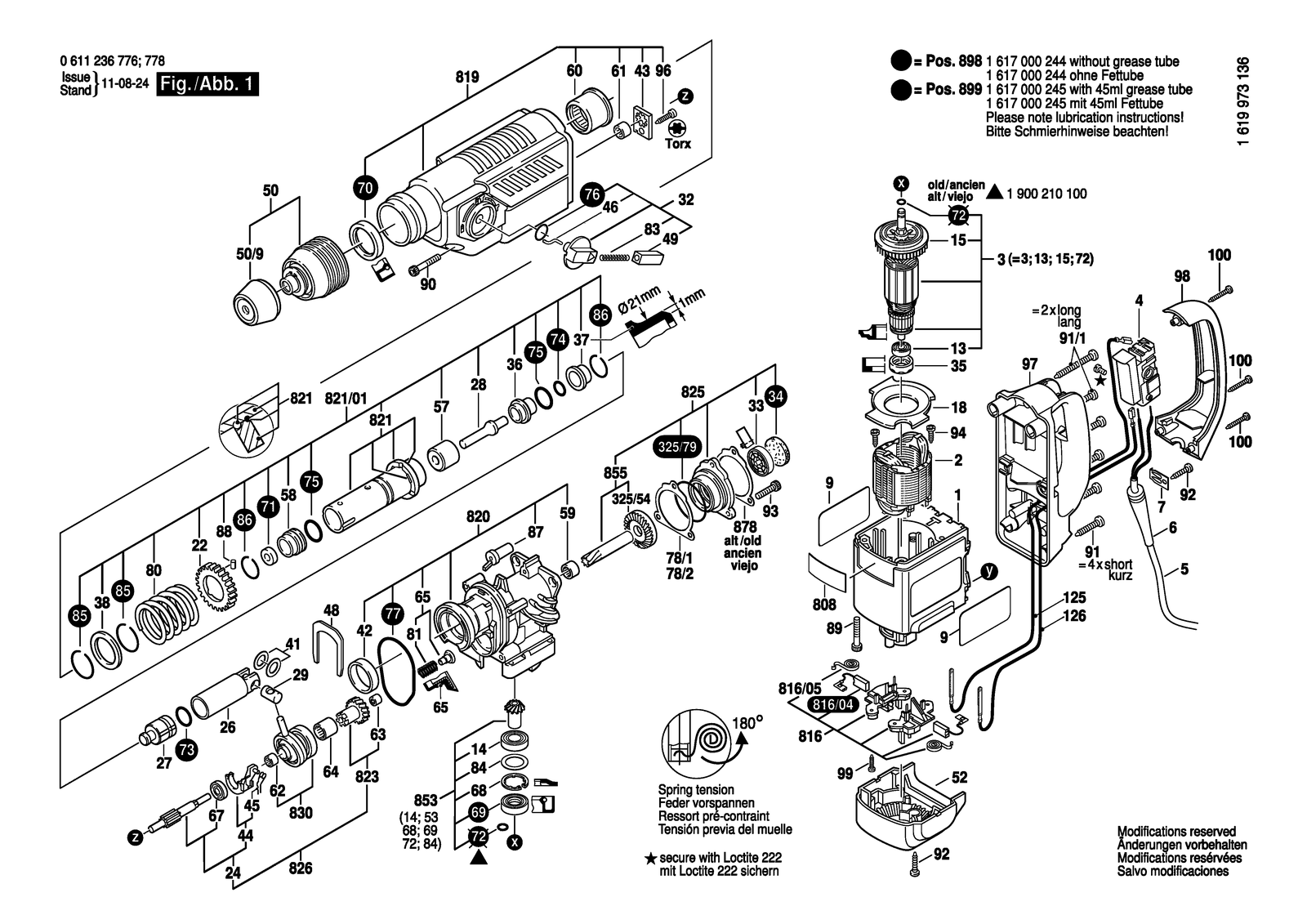 Bosch DD 543 parts diagram, sheet 1
