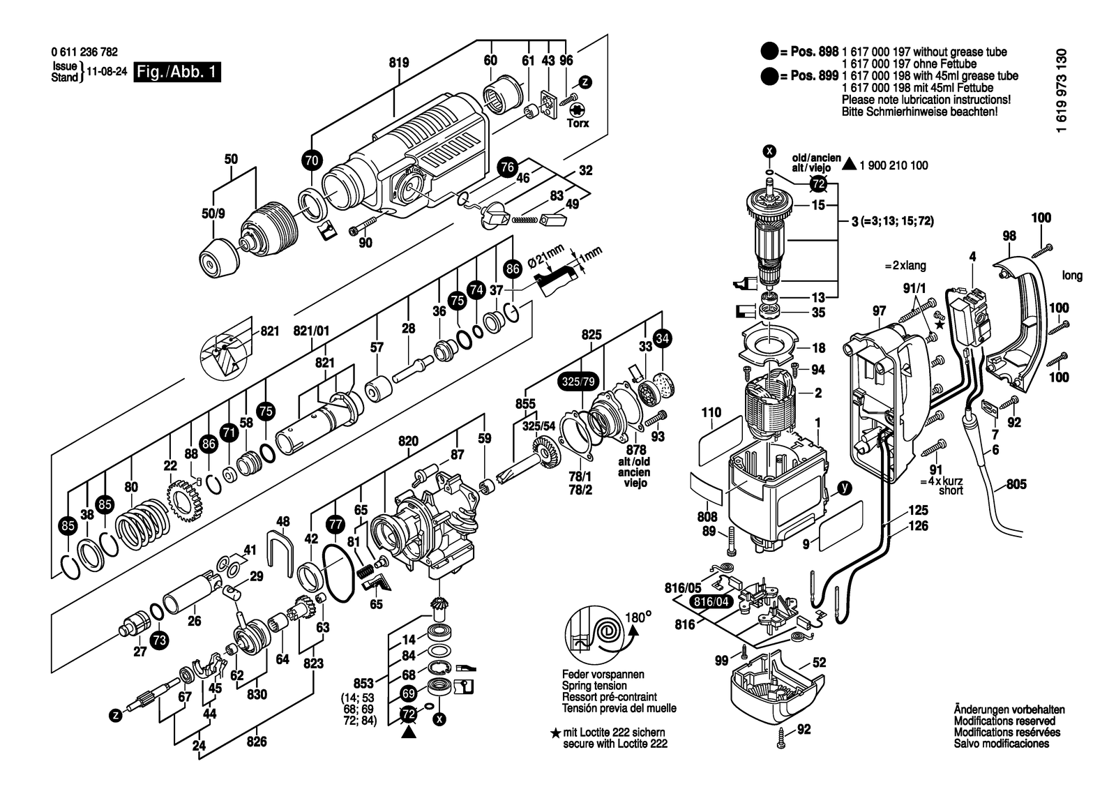 Bosch BBH 4-30 CCE parts diagram, sheet 1