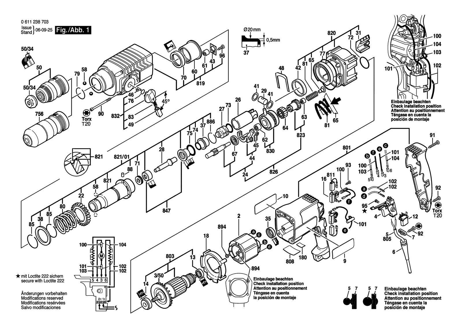 Bosch BHD 2 EC parts diagram, sheet 1