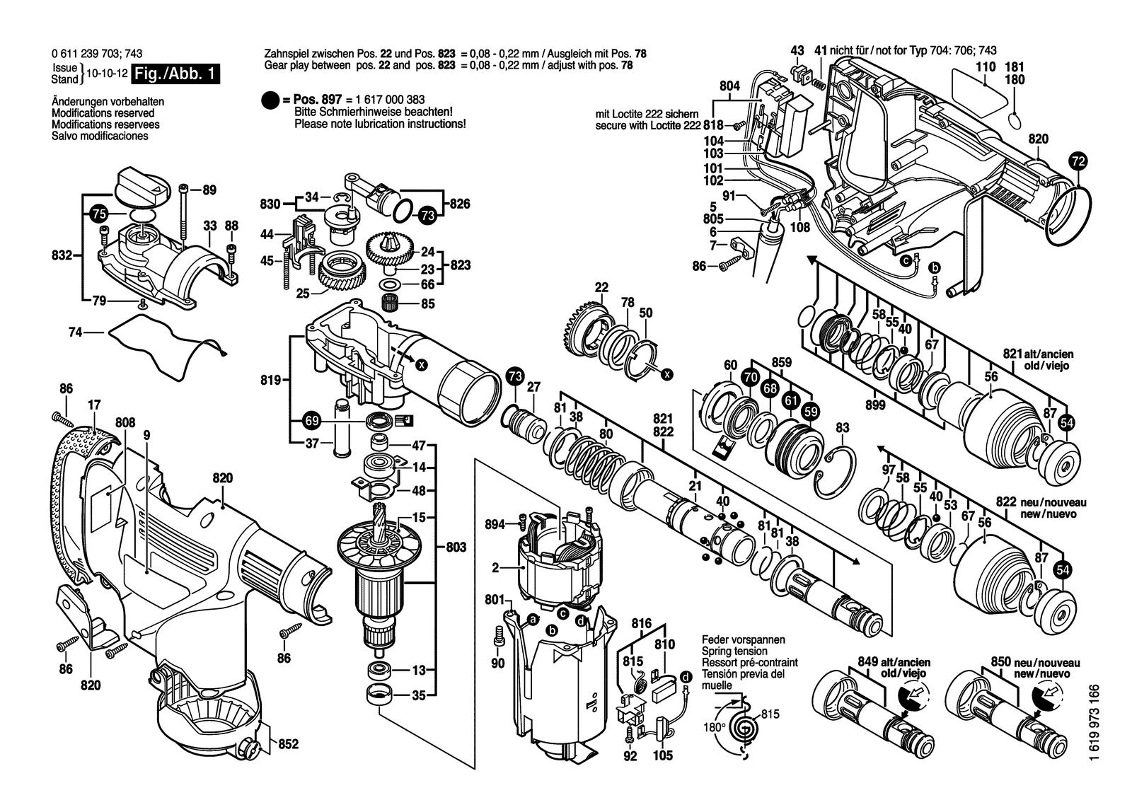 Bosch GBH 3-28 E parts diagram, sheet 1