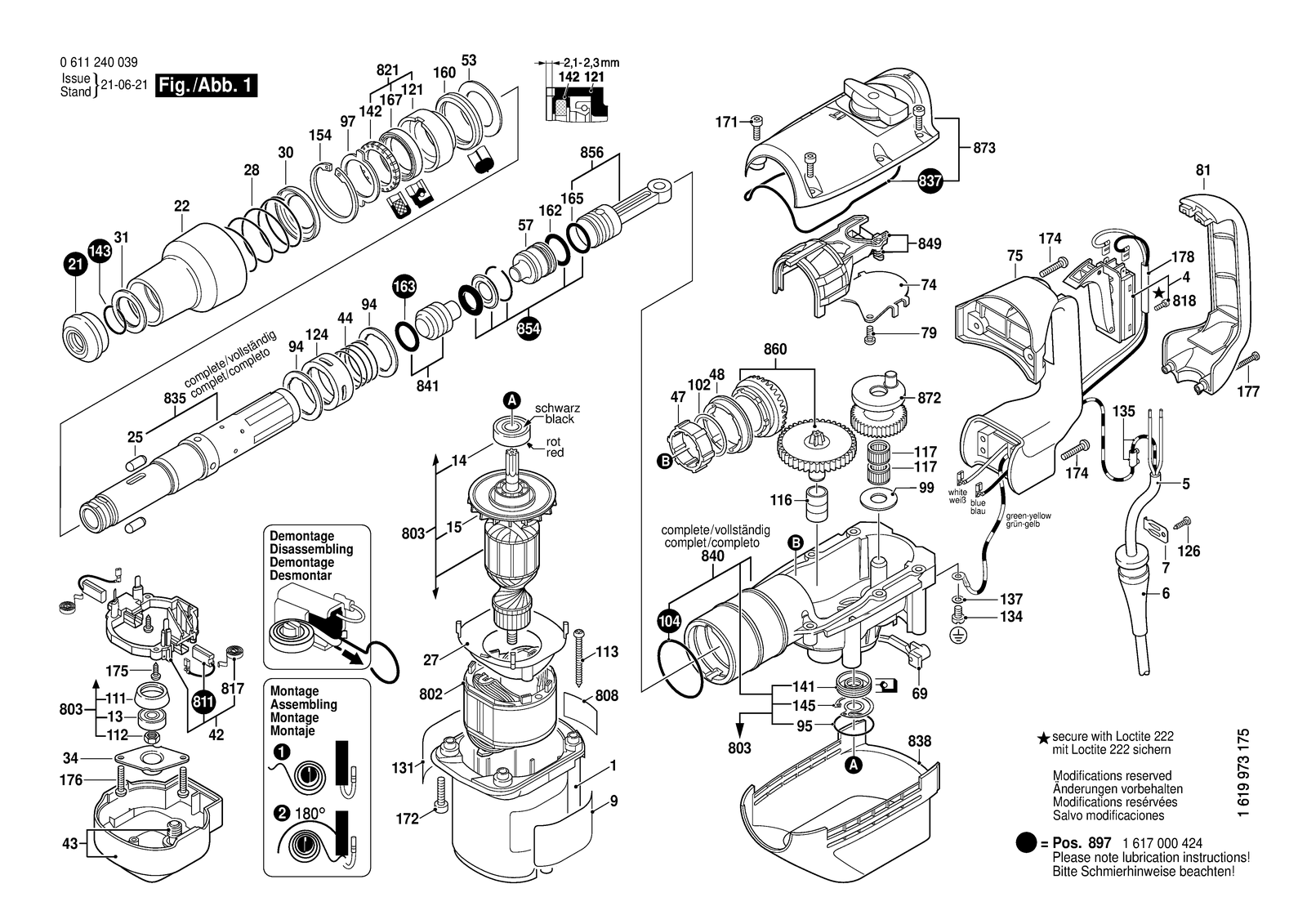 Bosch 11240 parts diagram, sheet 1