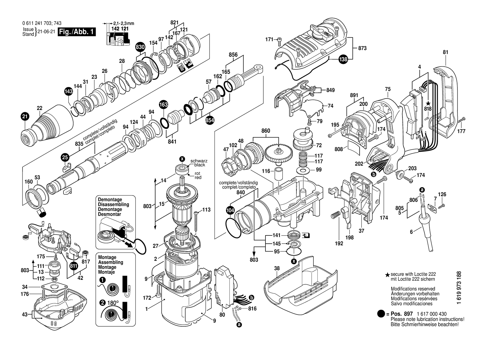 Bosch GBH 5-40 DE parts diagram, sheet 1
