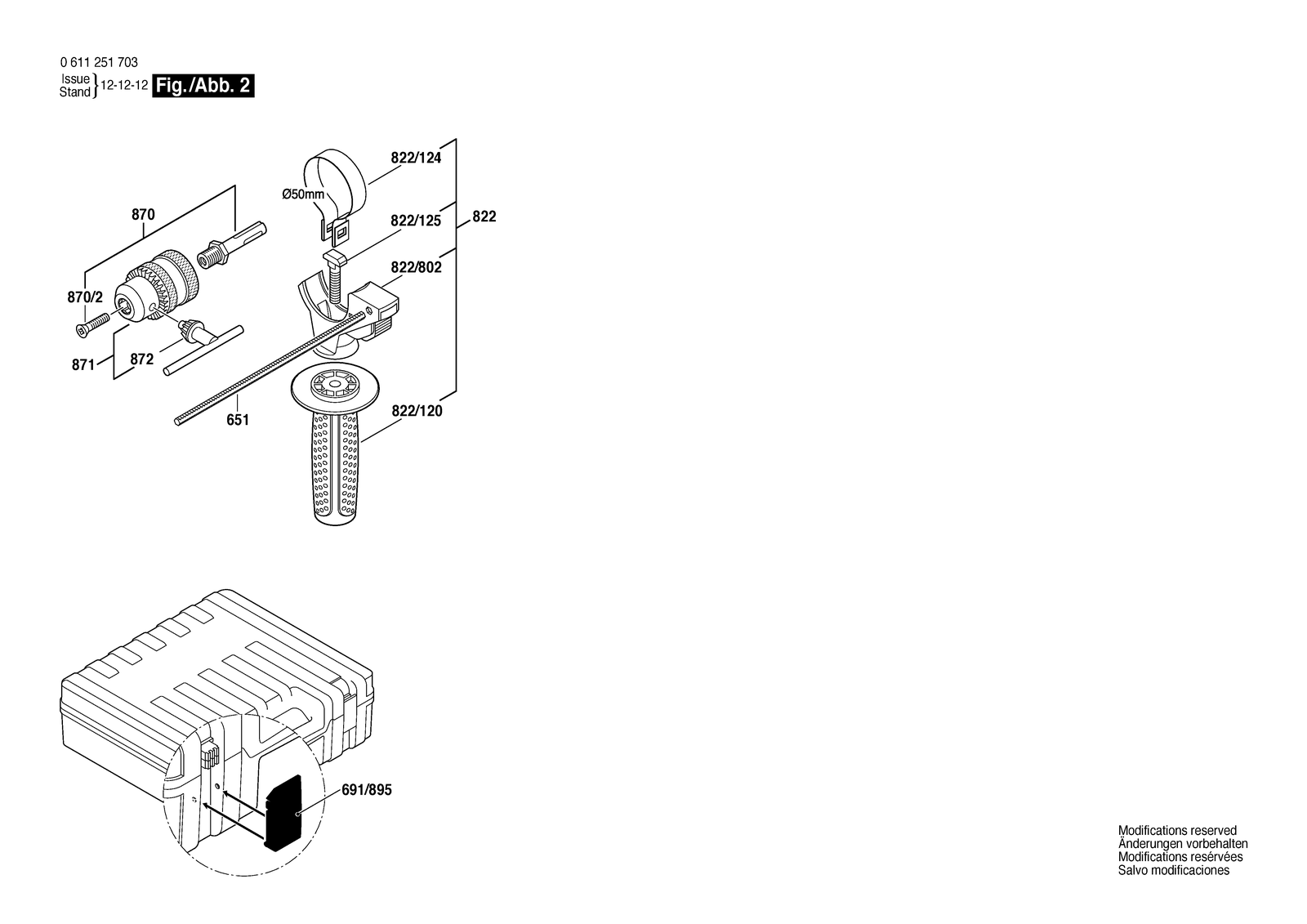 Bosch GBH 2-26 RE parts diagram, sheet 2
