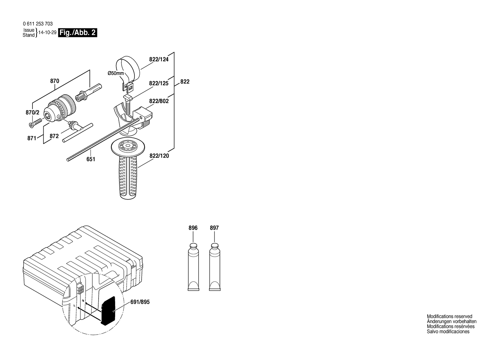 Bosch GBH 2-26 DRE parts diagram, sheet 2