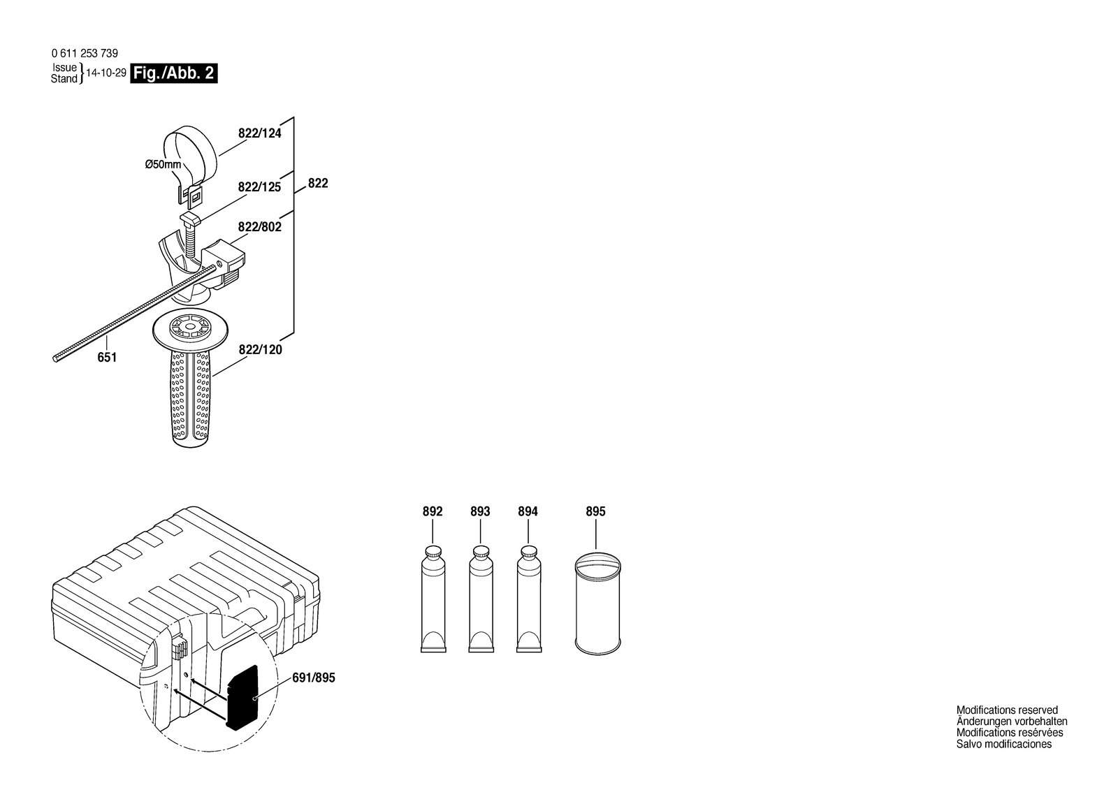 Bosch 11253 VSR parts diagram, sheet 2