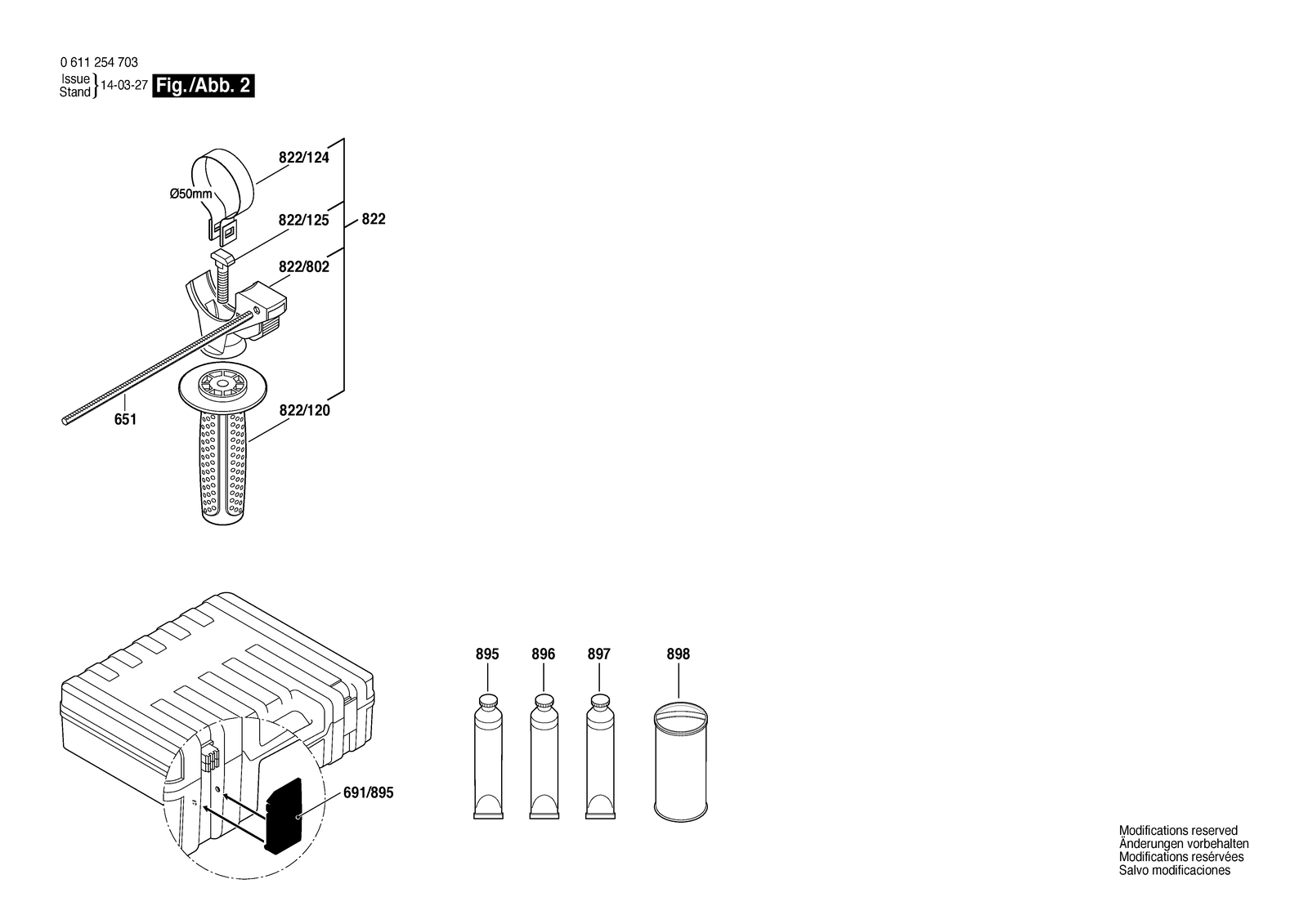 Bosch BHD 2-26 EC parts diagram, sheet 2
