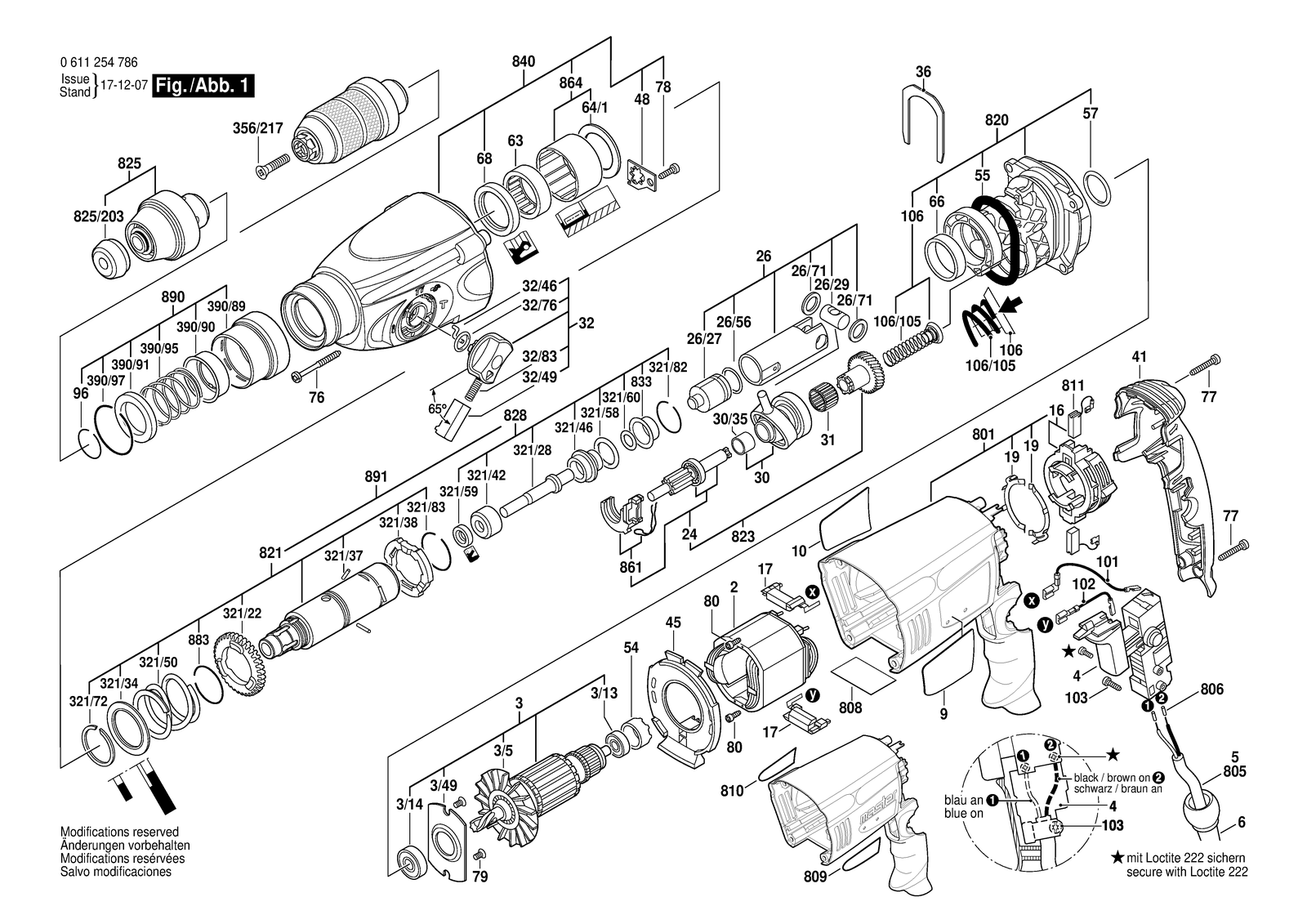 Bosch H 26-MLS parts diagram, sheet 1