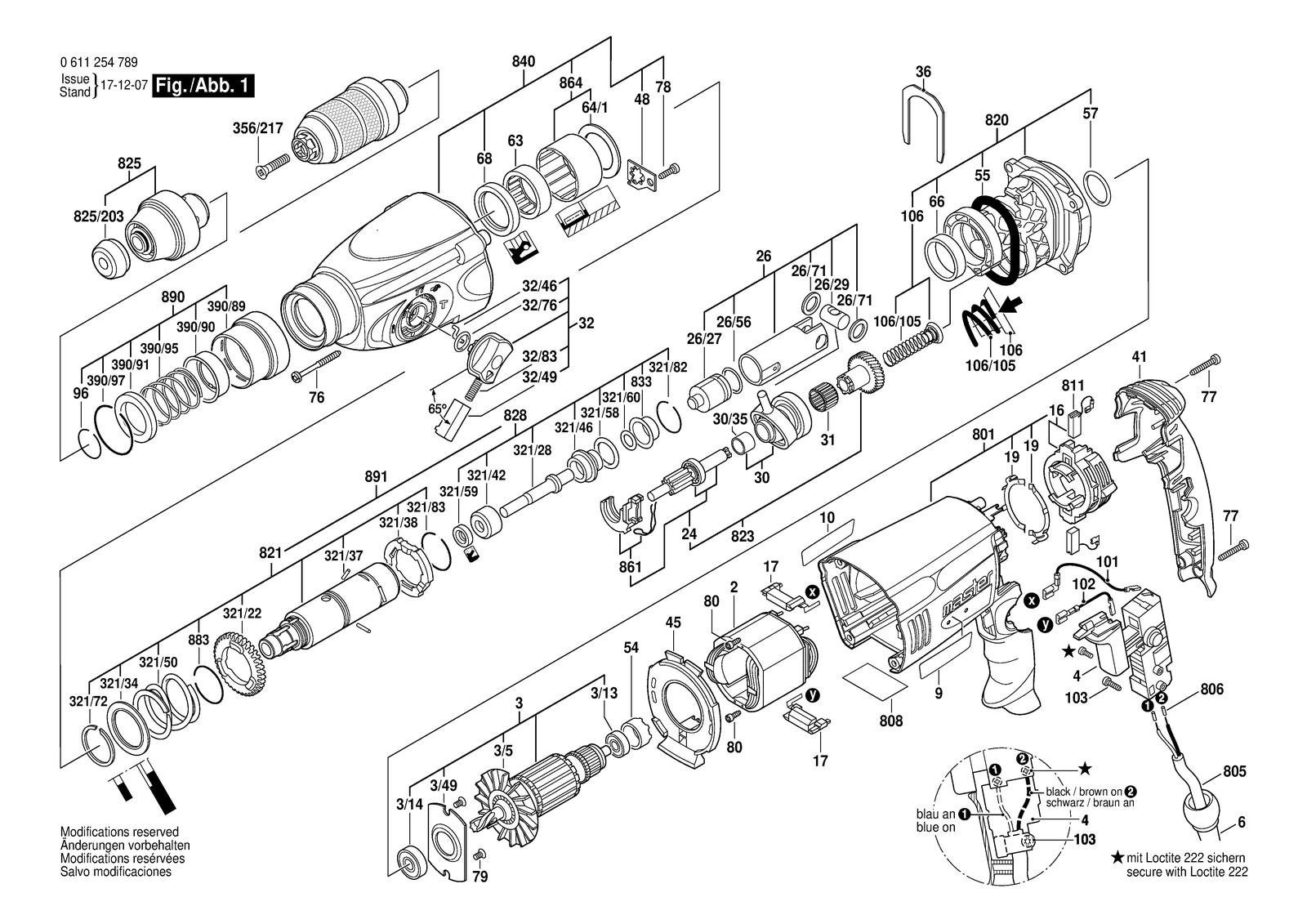 Bosch H 26-MLS parts diagram, sheet 1