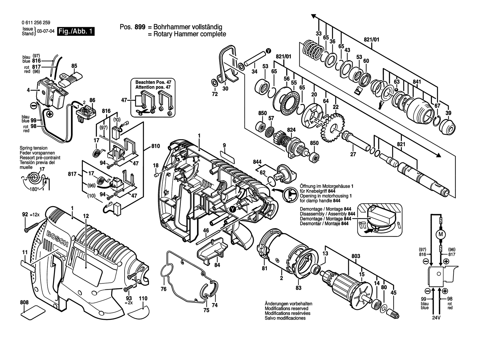 Bosch 11524 parts diagram, sheet 1