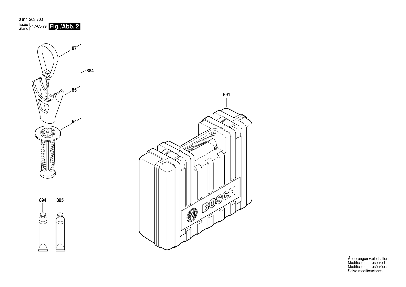 Bosch GBH 7-46 DE parts diagram, sheet 2