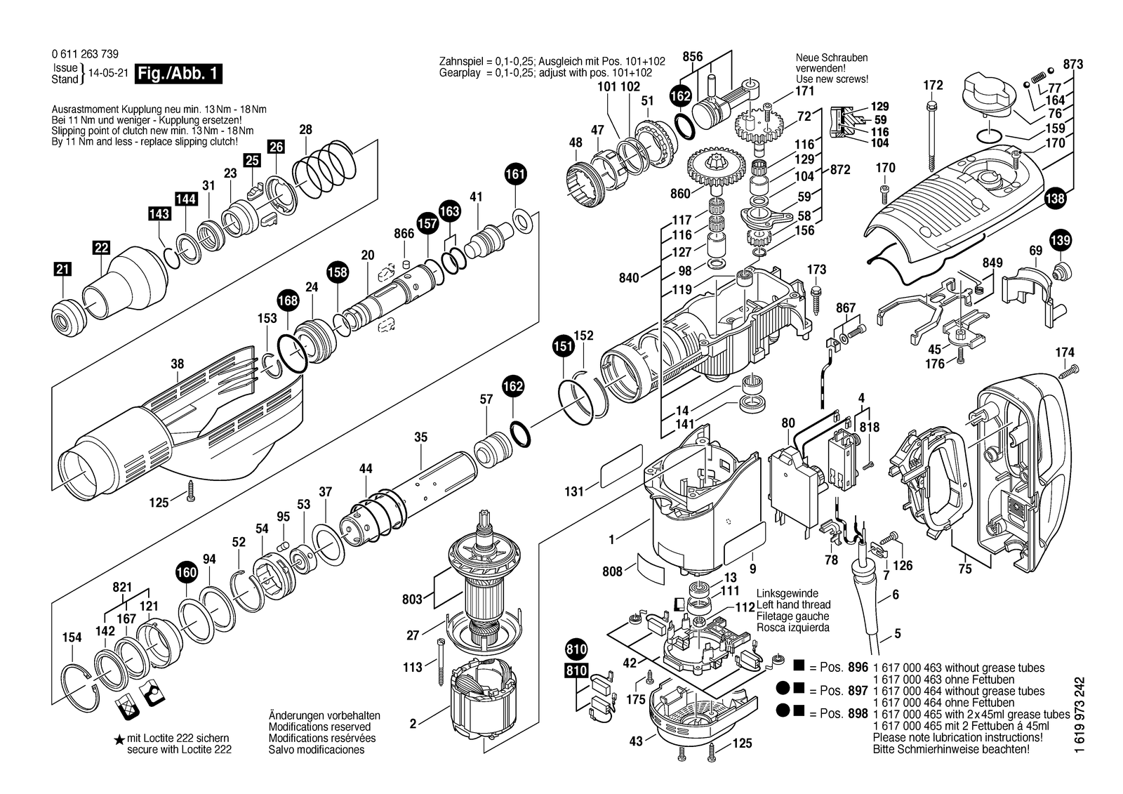 Bosch 11263 EVS parts diagram, sheet 1