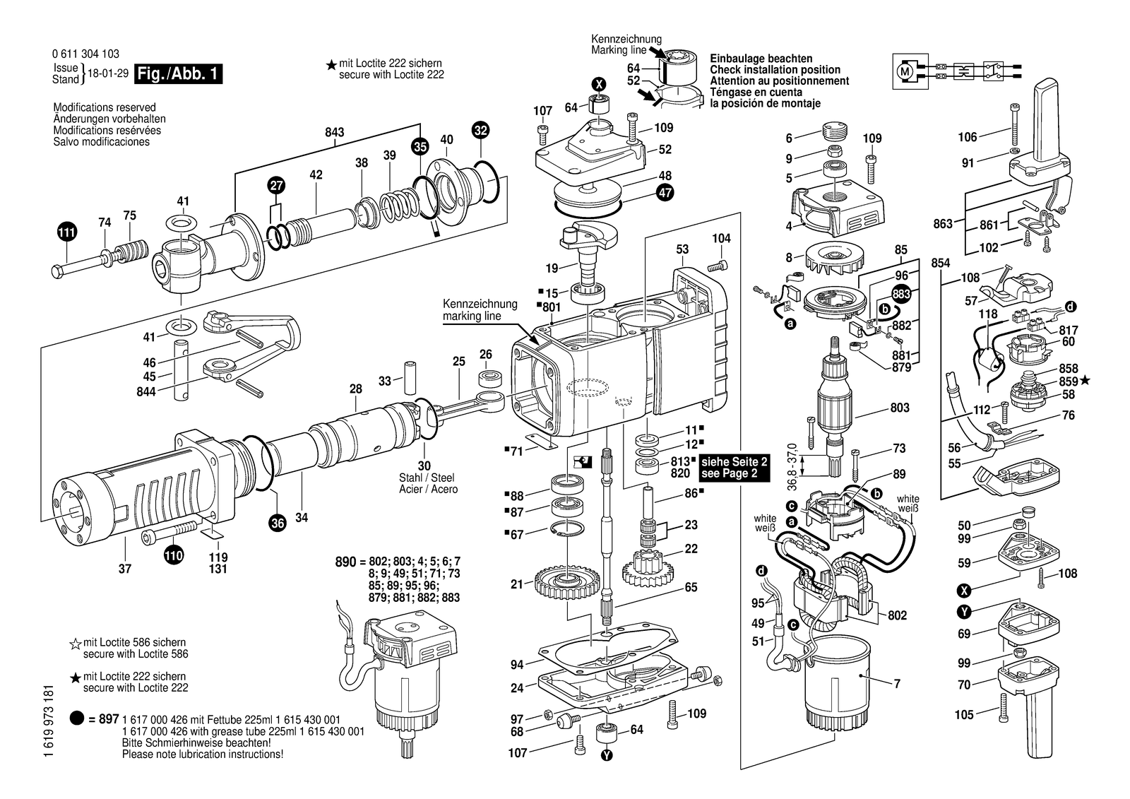 Bosch GSH 27 parts diagram, sheet 1