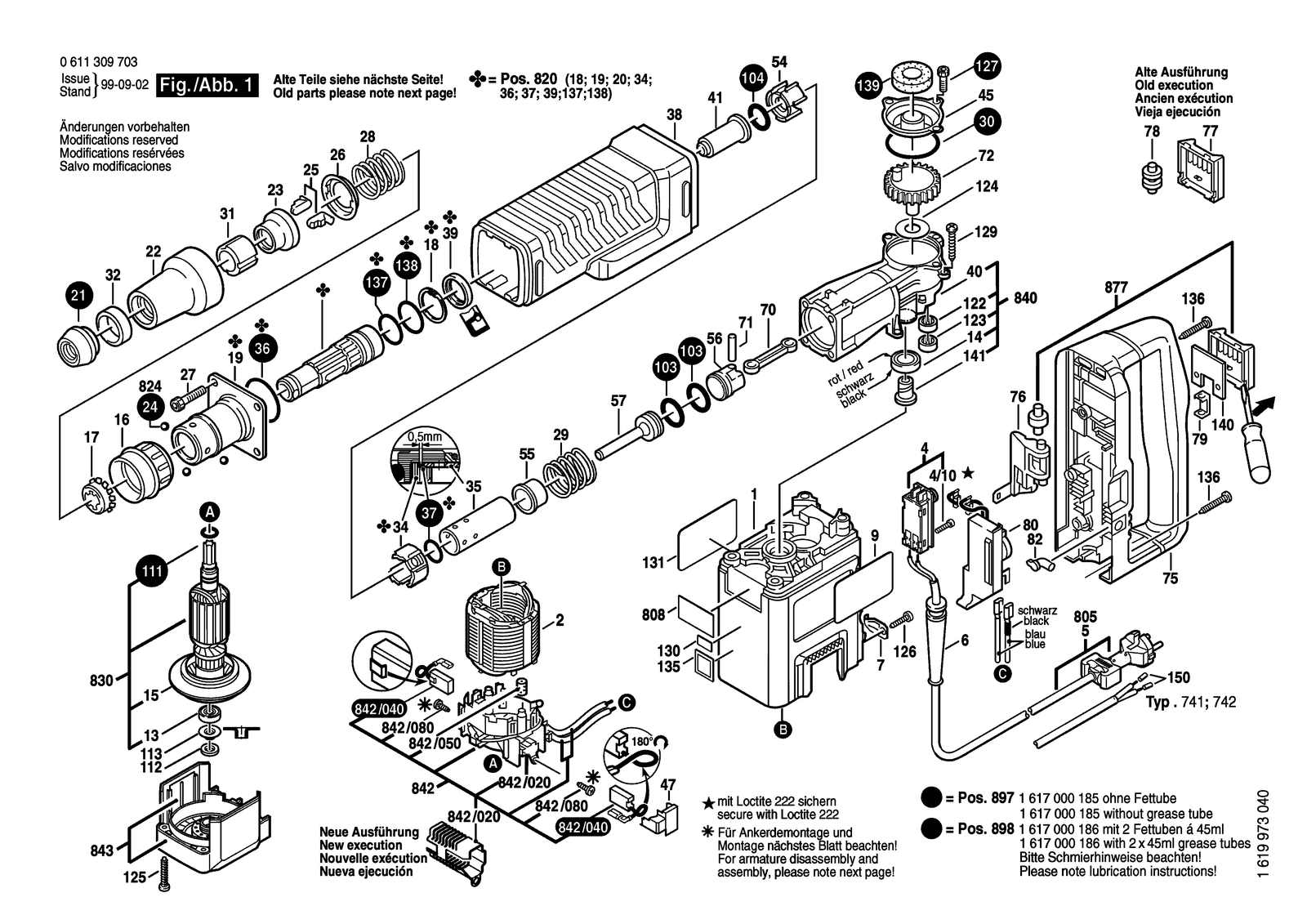Bosch 11309 EVS parts diagram, sheet 1