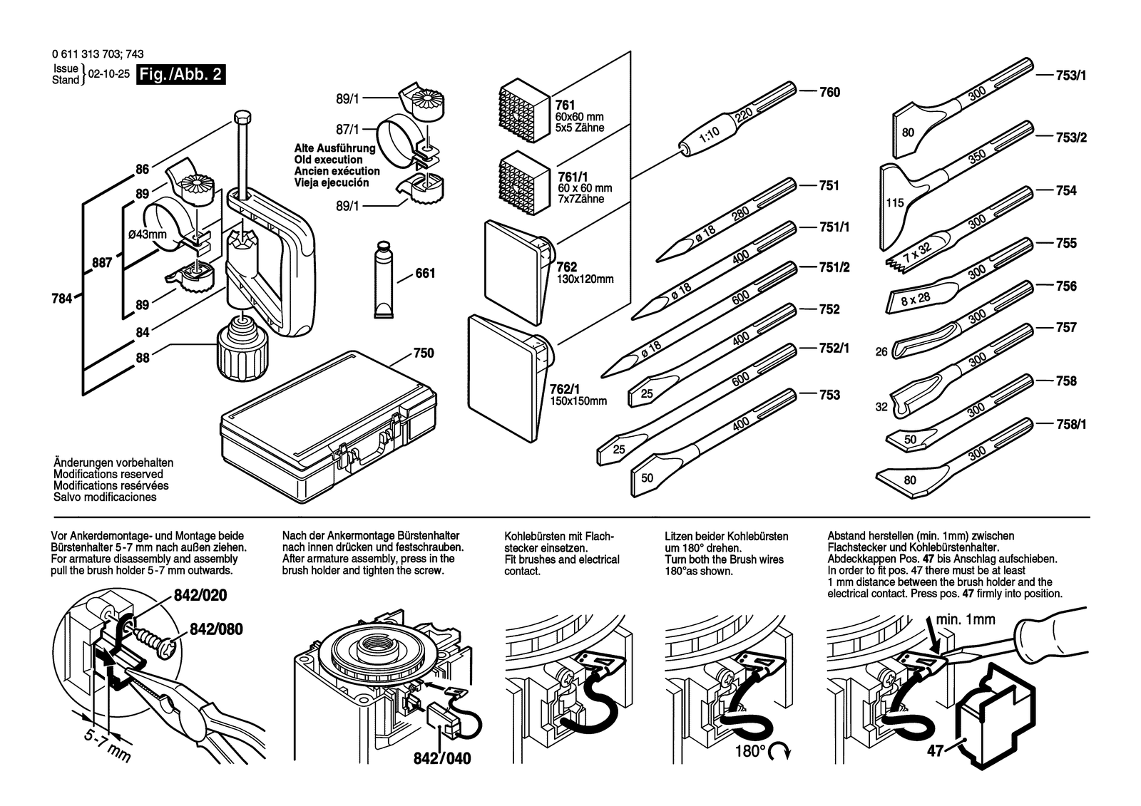 Bosch GSH 5 CE parts diagram, sheet 2