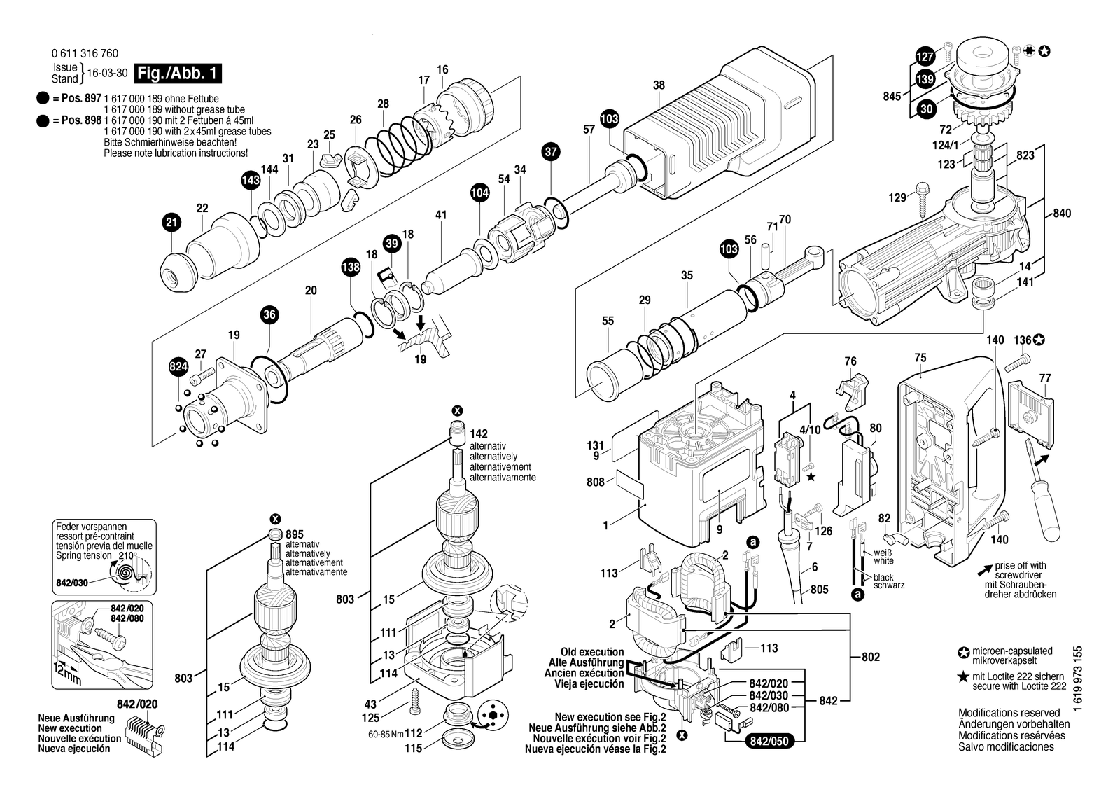 Bosch MH 10-SE parts diagram, sheet 1