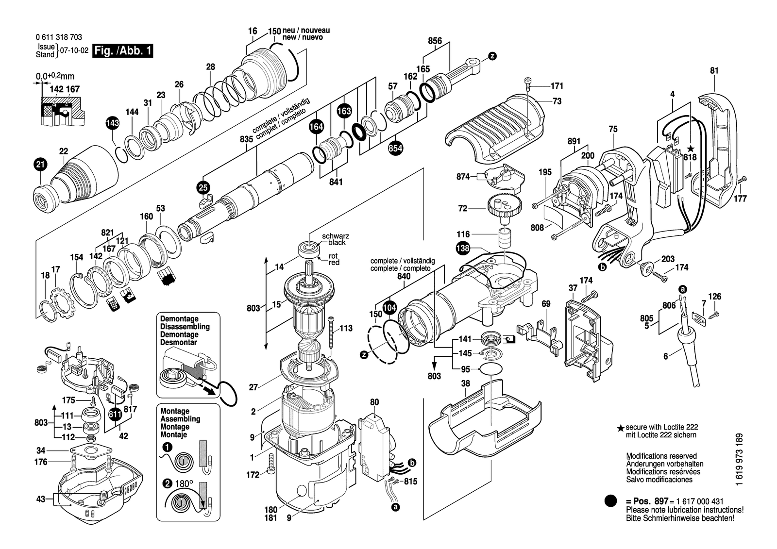Bosch GSH 5 E parts diagram, sheet 1