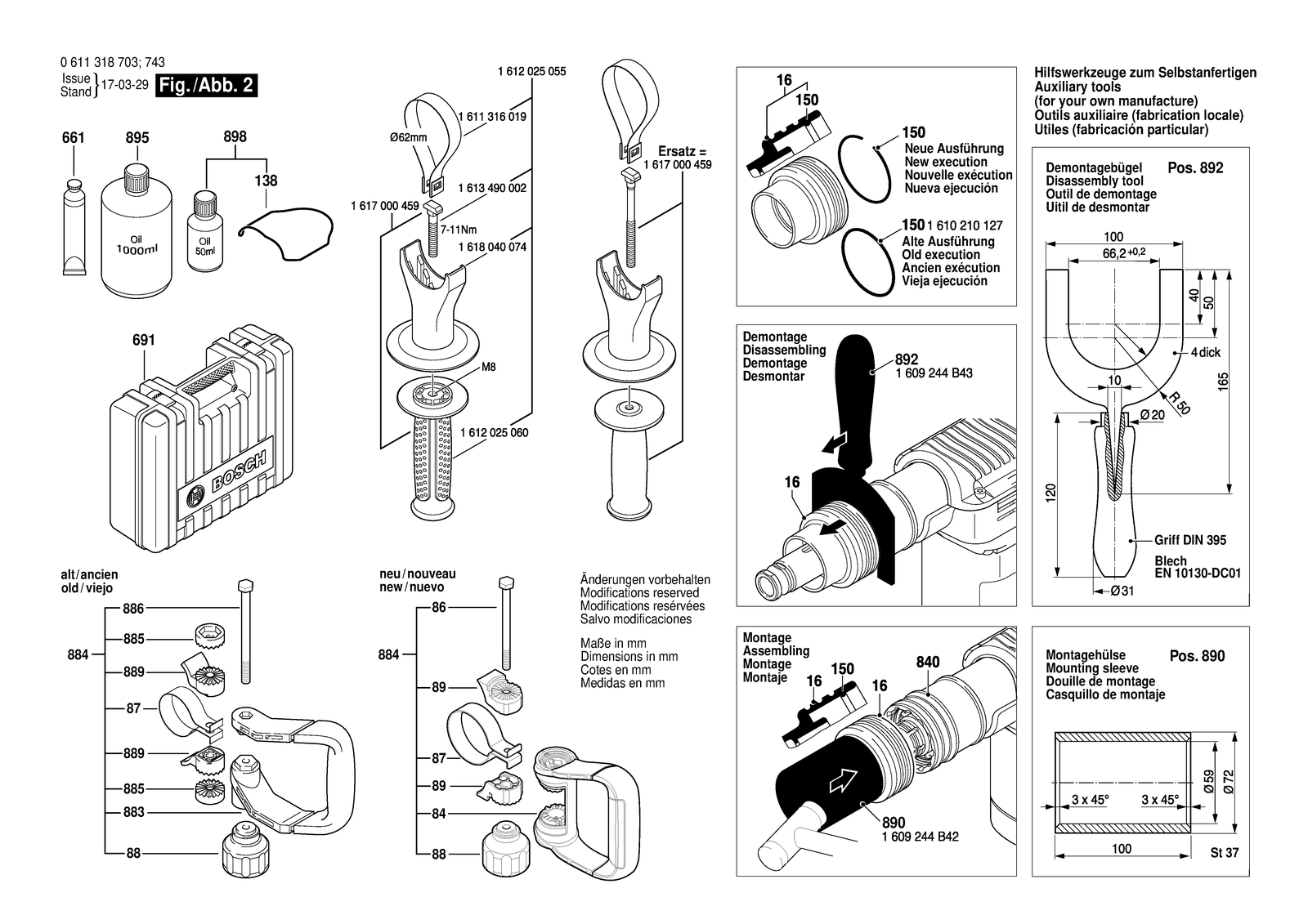 Bosch GSH 5 E parts diagram, sheet 2