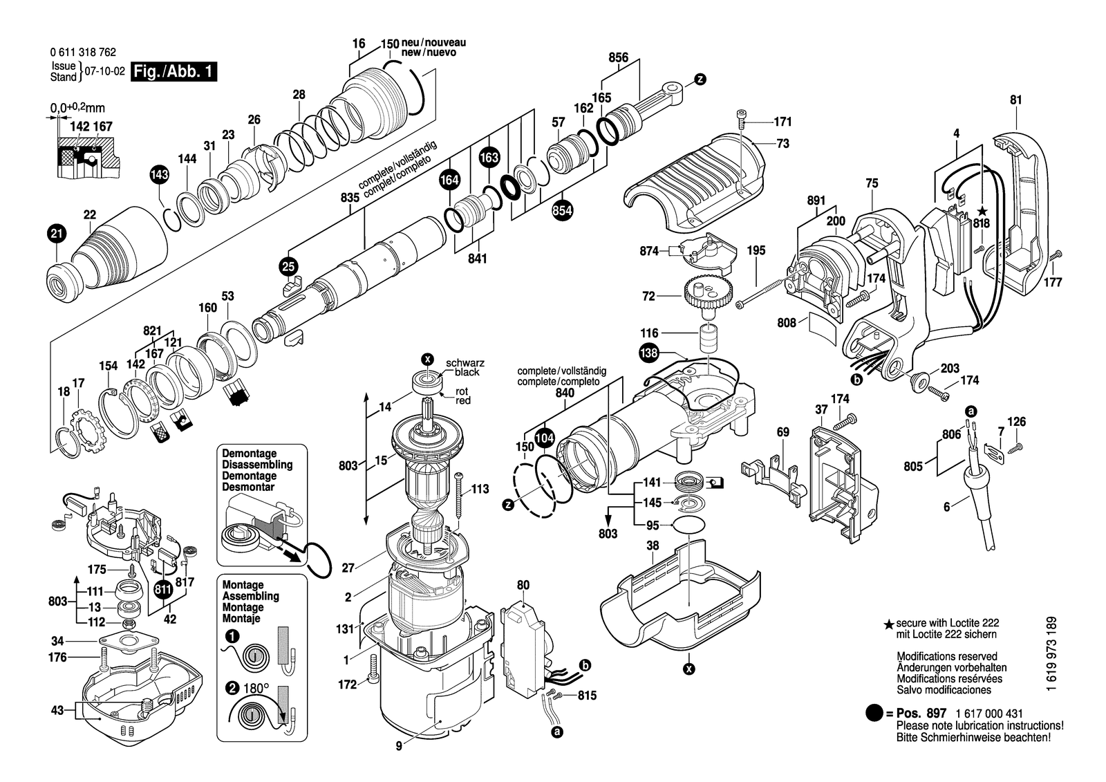Bosch SH 5 E parts diagram, sheet 1