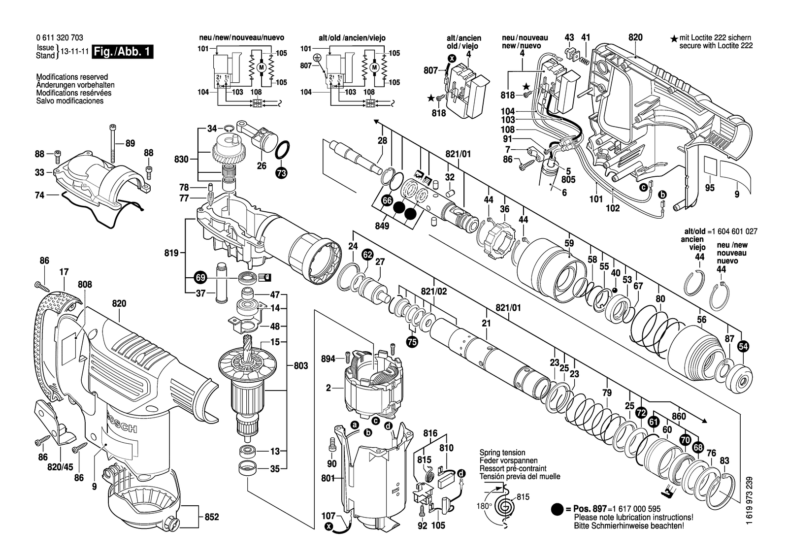 Bosch MH 3-XE parts diagram, sheet 1