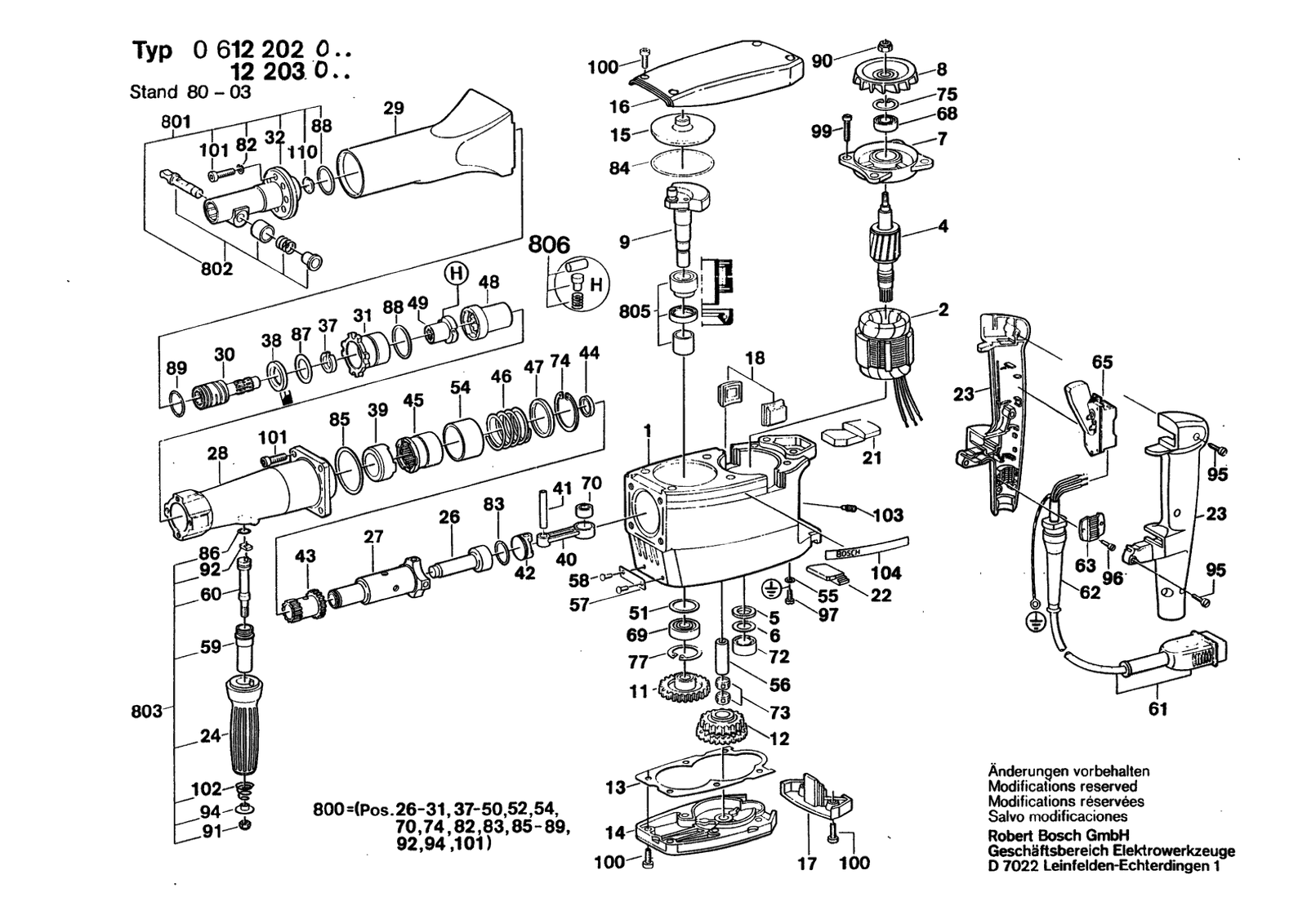 Bosch 0612202001 parts diagram, sheet 1