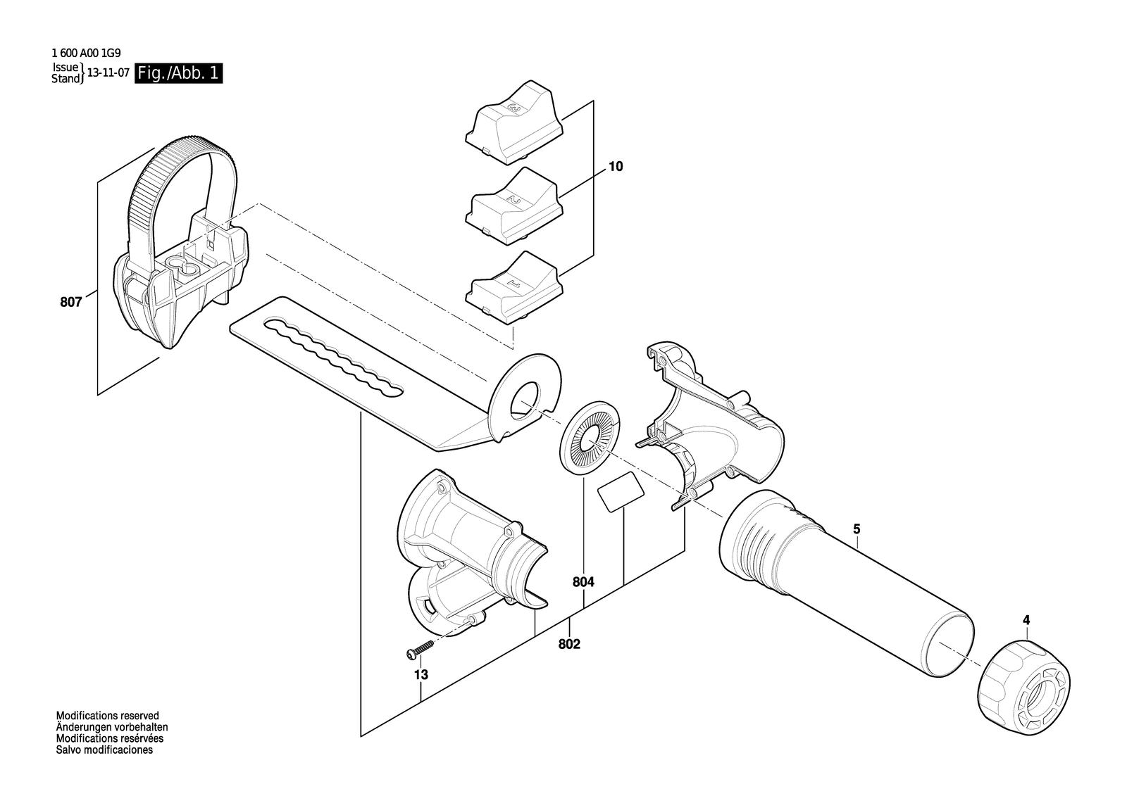 Bosch HDC300 parts diagram, sheet 1