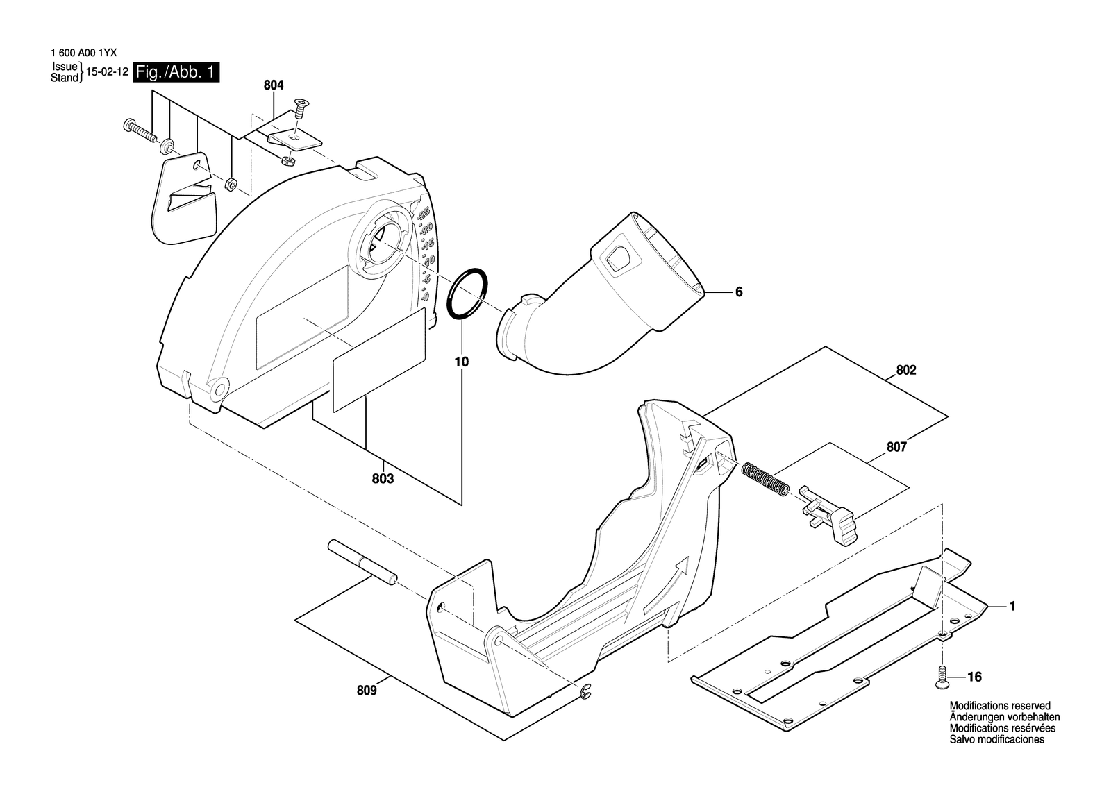 Bosch GDE 125 EA-S parts diagram, sheet 1