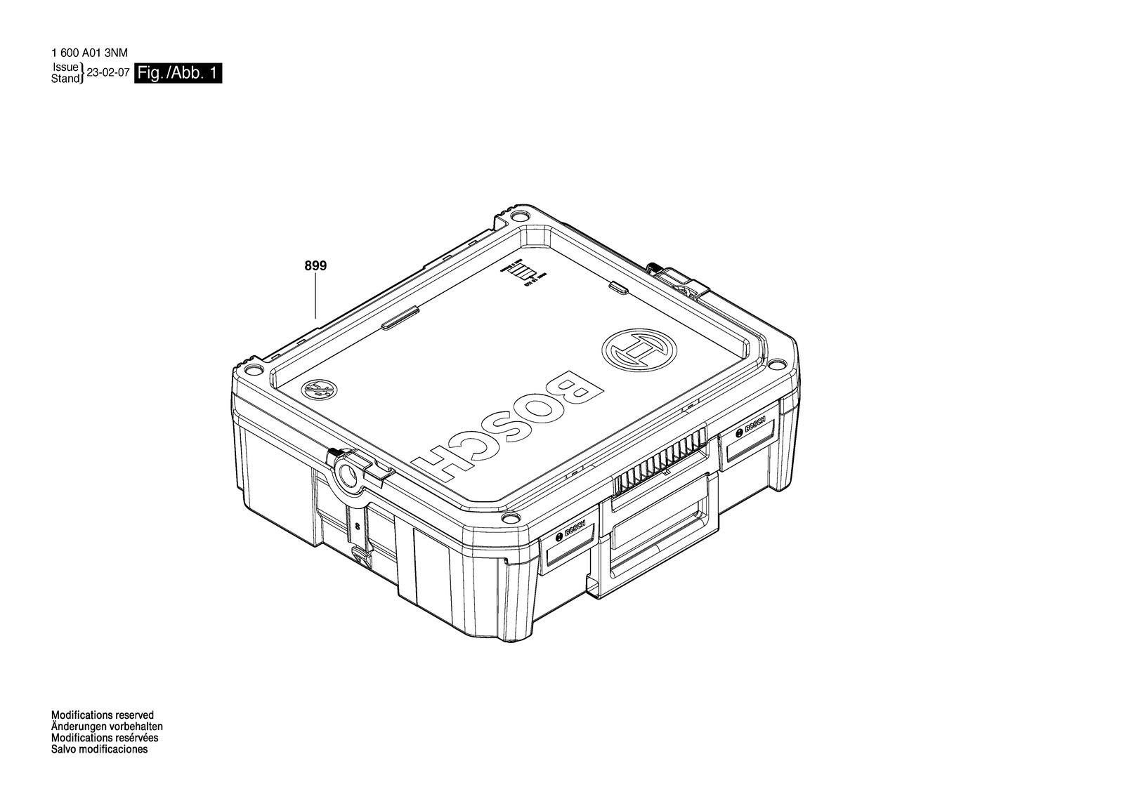 Bosch Single SystemBox - size S parts diagram, sheet 1