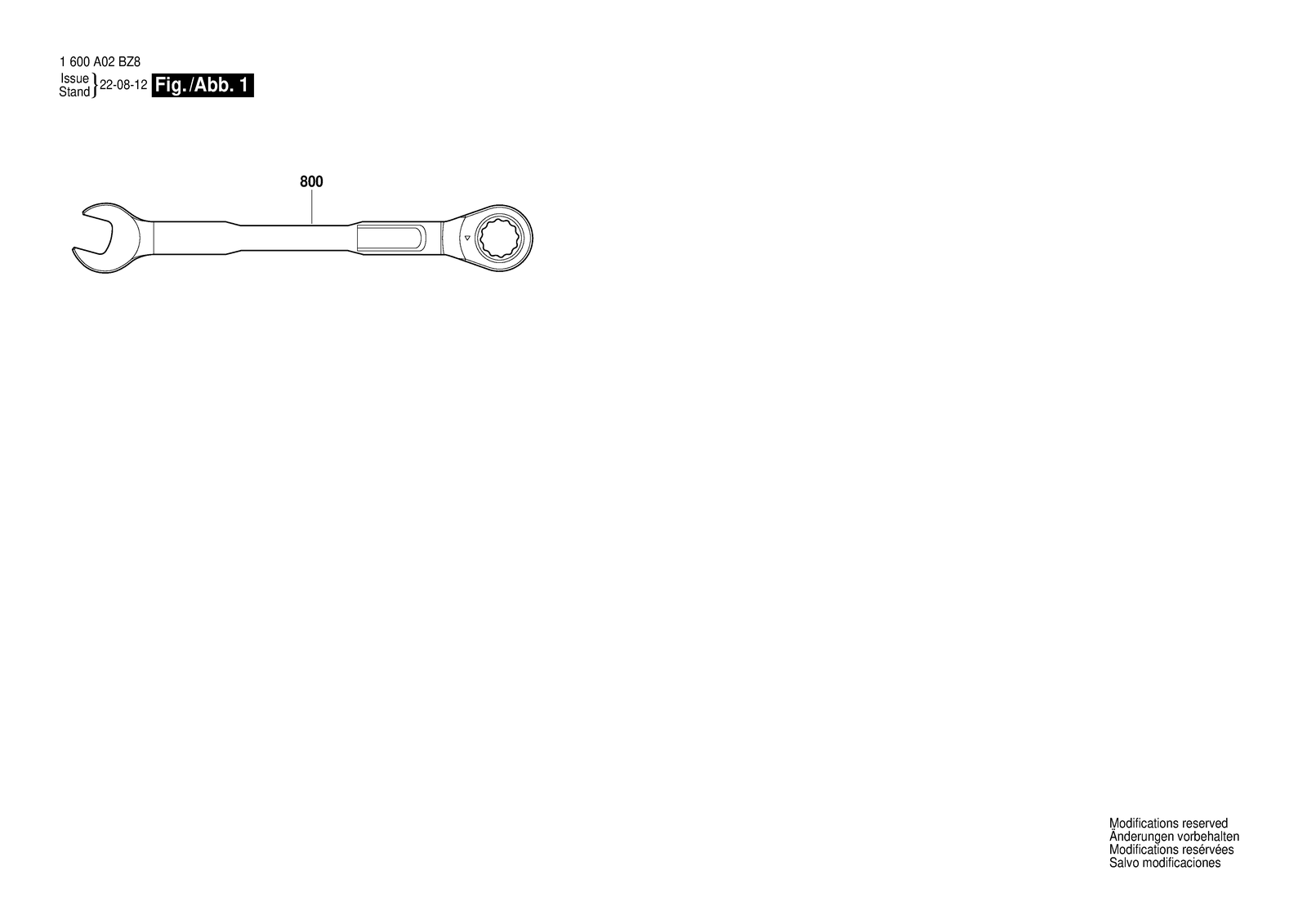 Bosch 1600A02BZ8 parts diagram, sheet 1