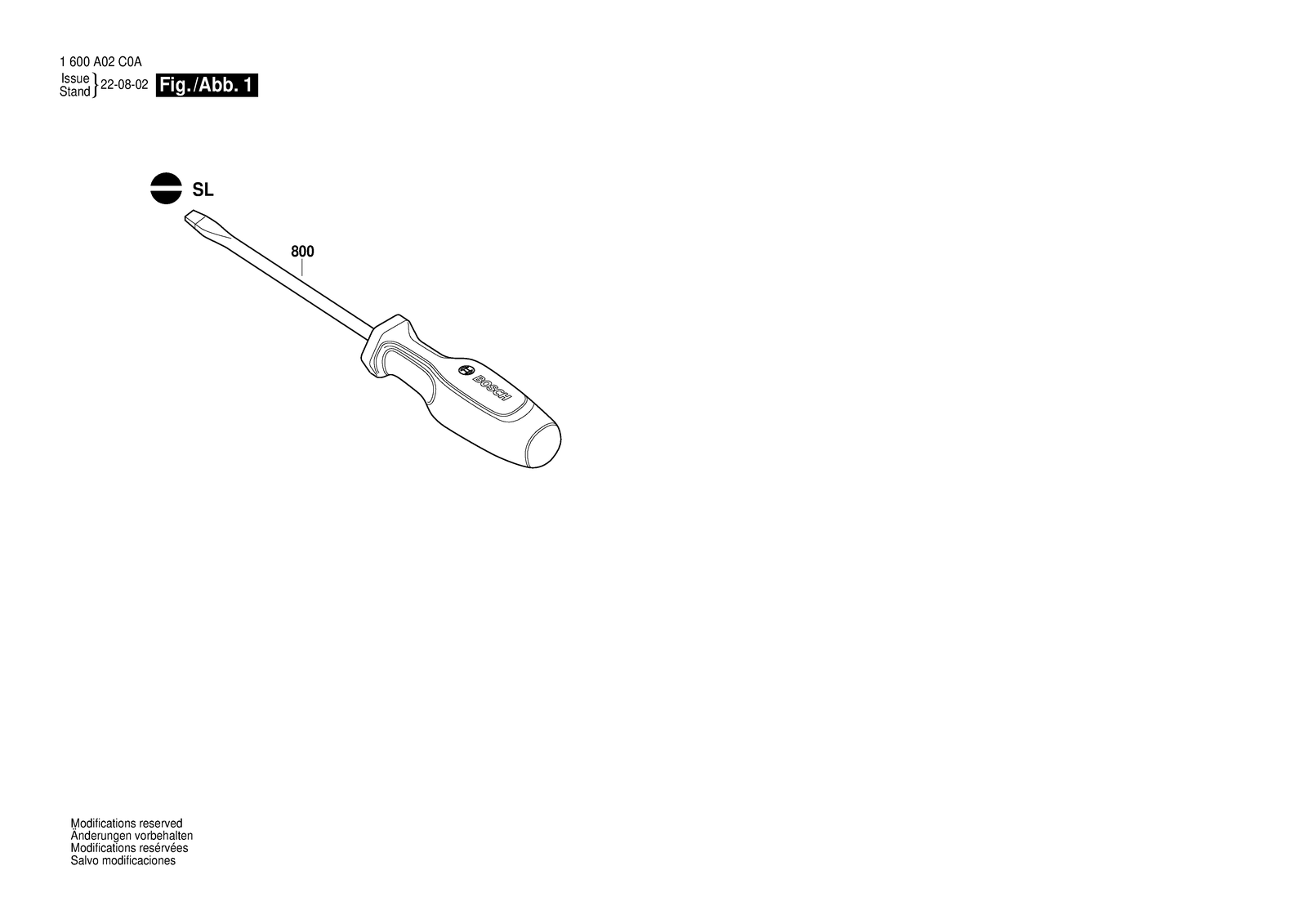 Bosch 1600A02W28 parts diagram, sheet 1