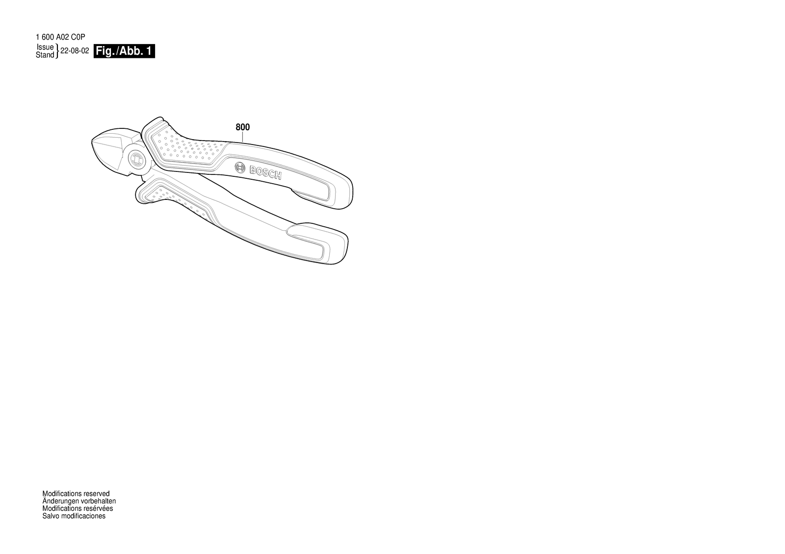 Bosch 1600A02Y8R parts diagram, sheet 1