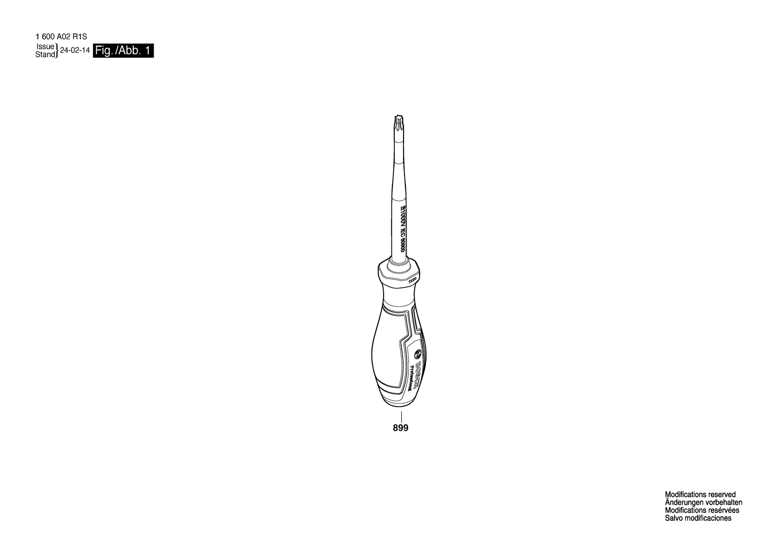 Bosch VDE TX10 parts diagram, sheet 1